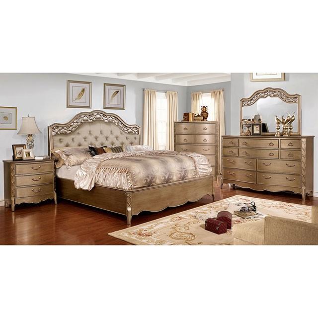 

                    
Furniture of America Capella California King Panel Bed CM7442-CK Panel Bed Gold/Brown  Purchase 
