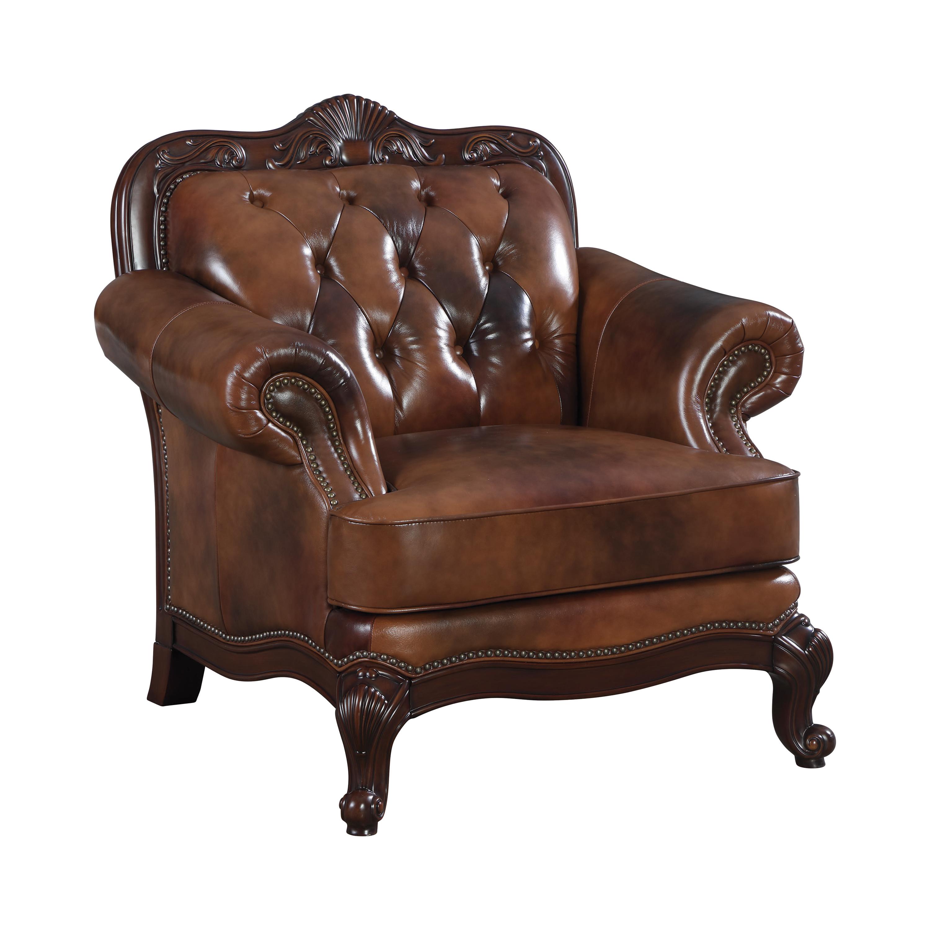 Classic Arm Chair 500683 Victoria 500683 in Brown Leather