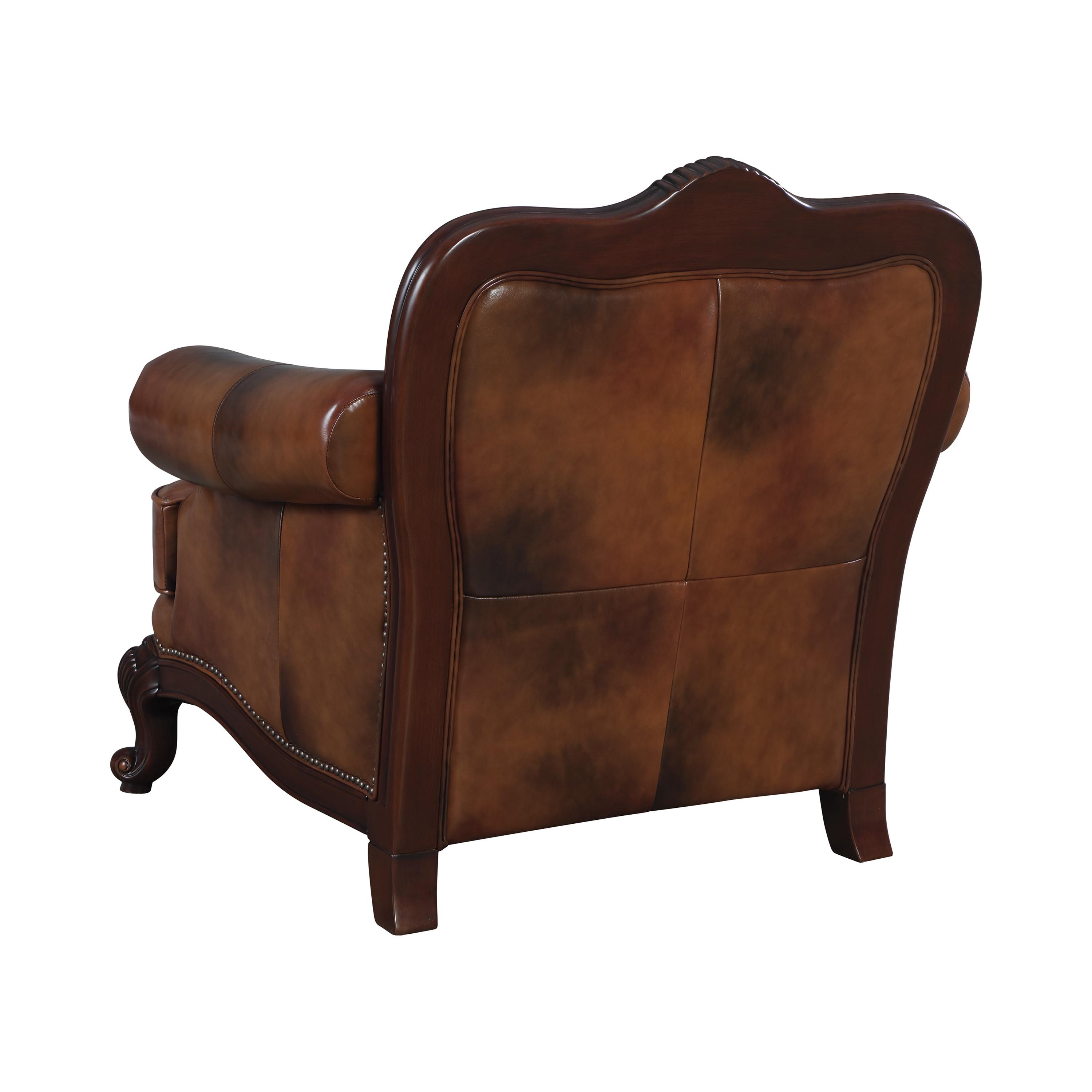 

    
Classic Tri-tone 100% Leather Arm Chair Coaster 500683 Victoria
