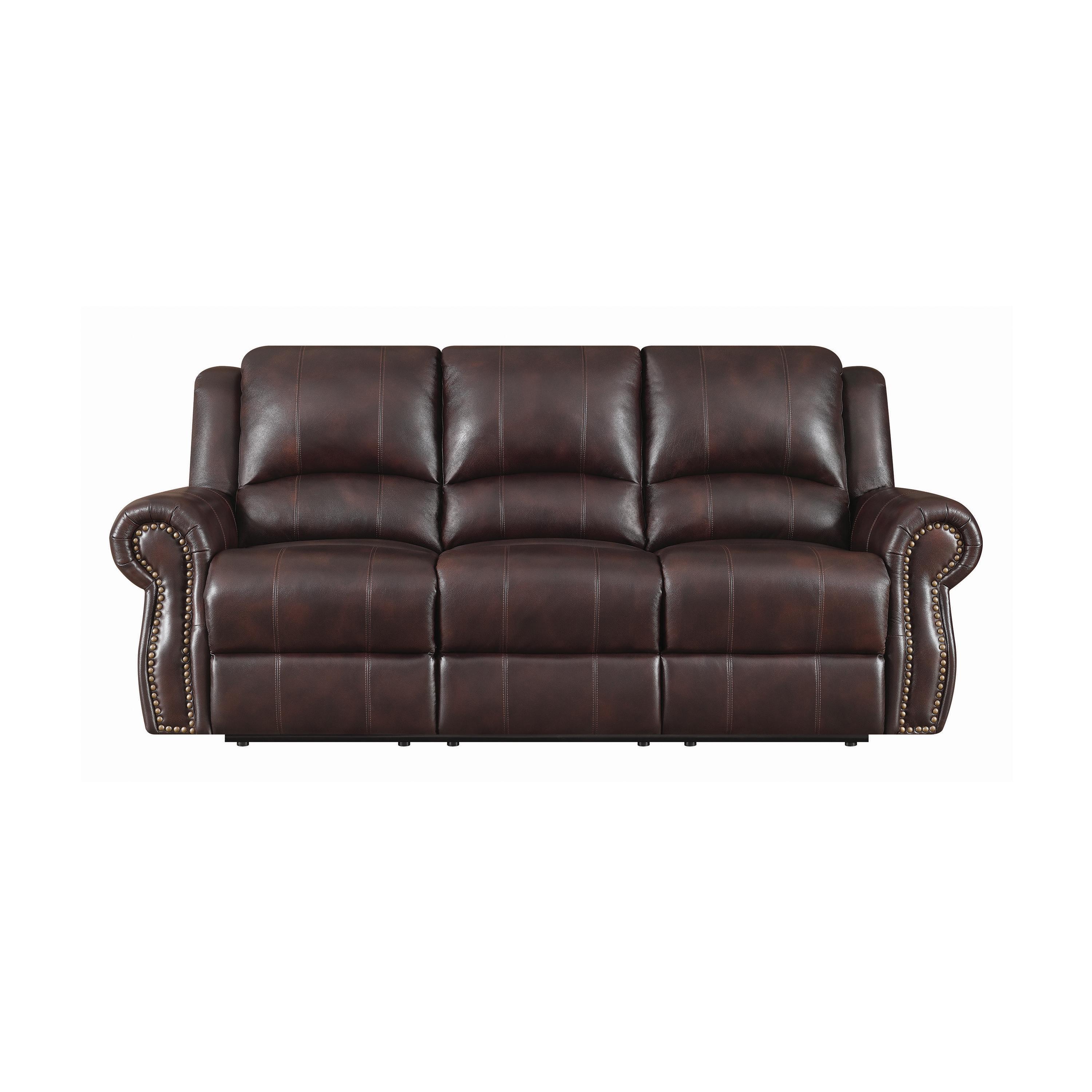 

    
Traditional Dark Brown Leather Motion Sofa Coaster 650161 Sir Rawlinson
