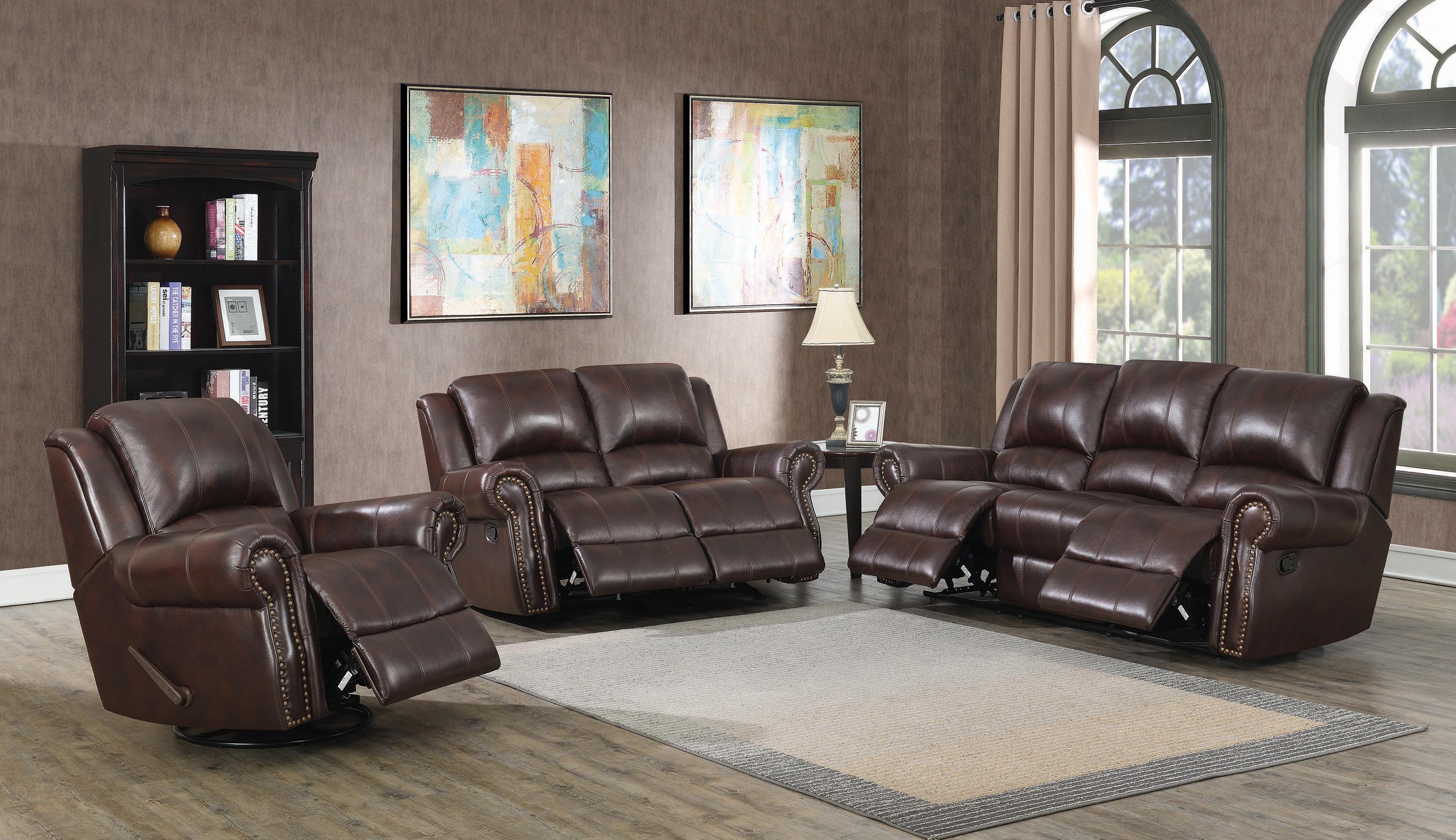 

    
650161 Traditional Dark Brown Leather Motion Sofa Coaster 650161 Sir Rawlinson
