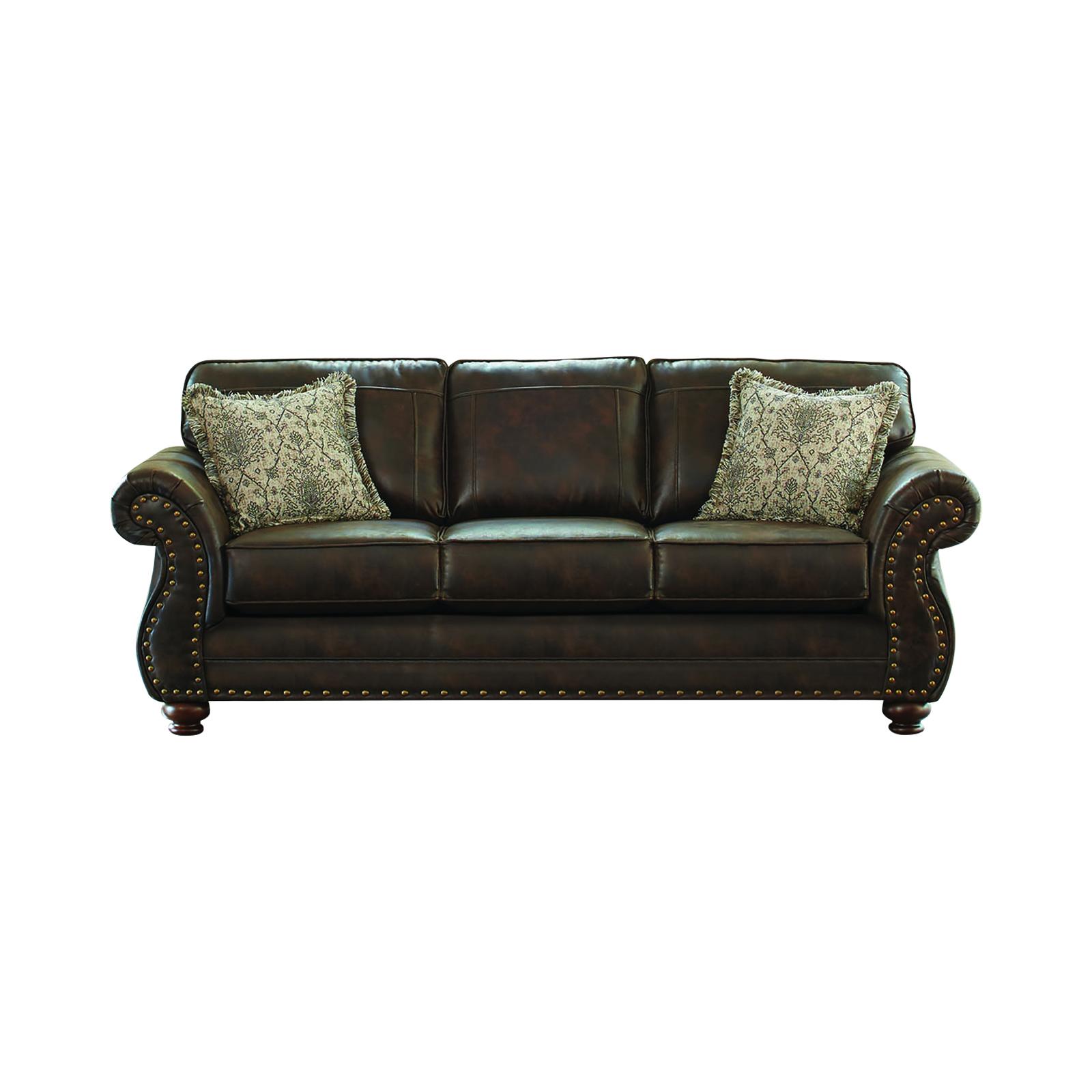 

    
Traditional Brown Leather Upholstery Sofa Graceville by Coaster
