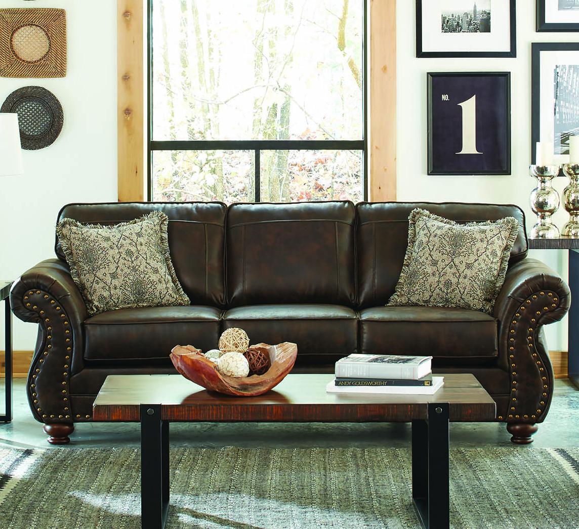

    
 Order  Traditional Brown Leather Upholstery Sofa Graceville by Coaster
