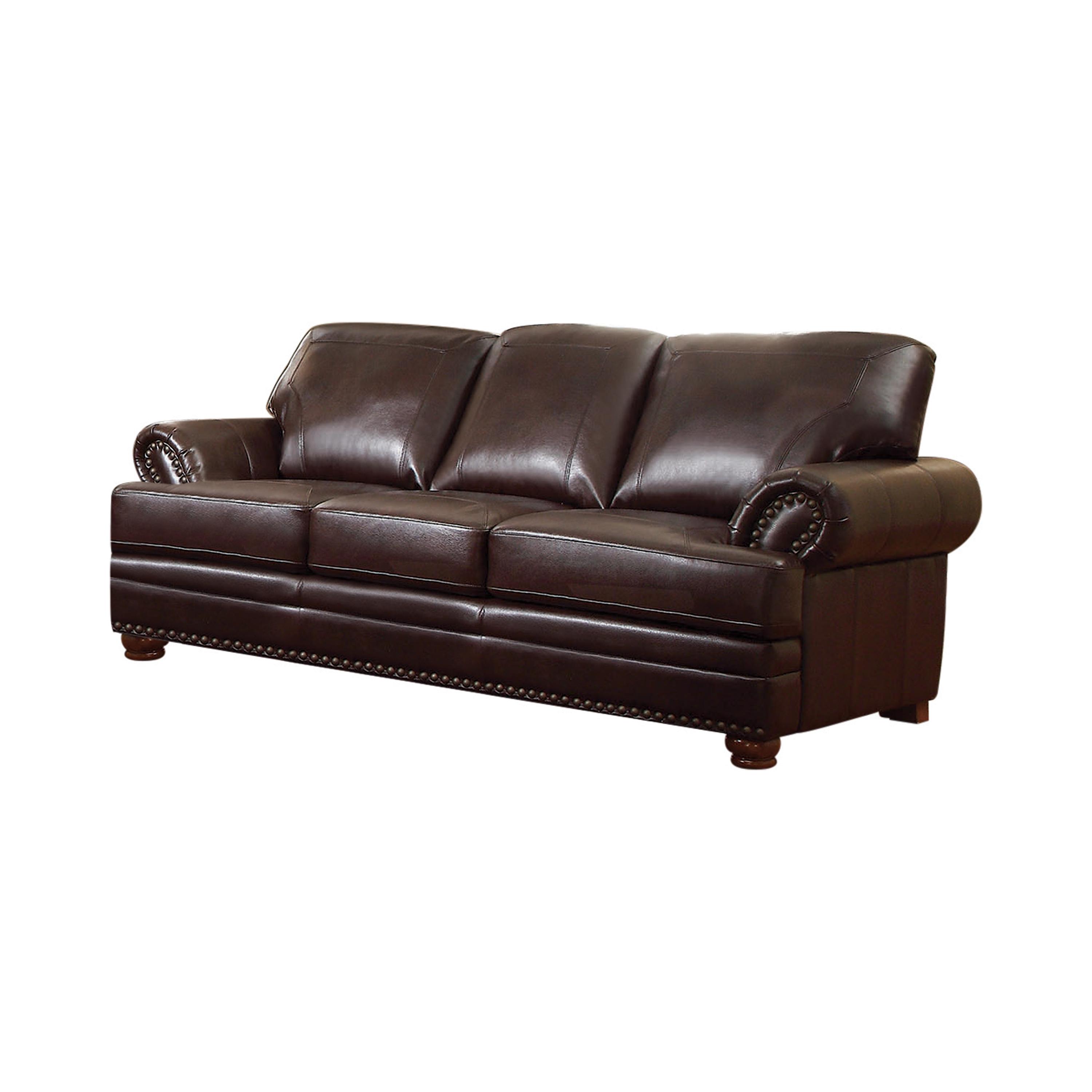 

    
Traditional Brown Leatherette Sofa Coaster 504411 Colton
