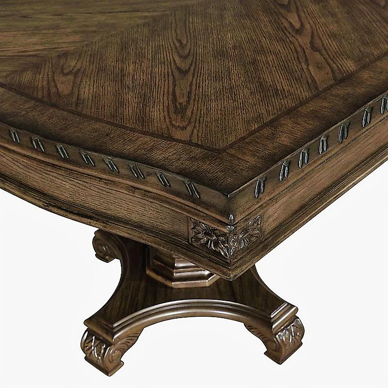 

    
Traditional Brown Oak Dining Table by Crown Mark Neo Renaissance 2400

