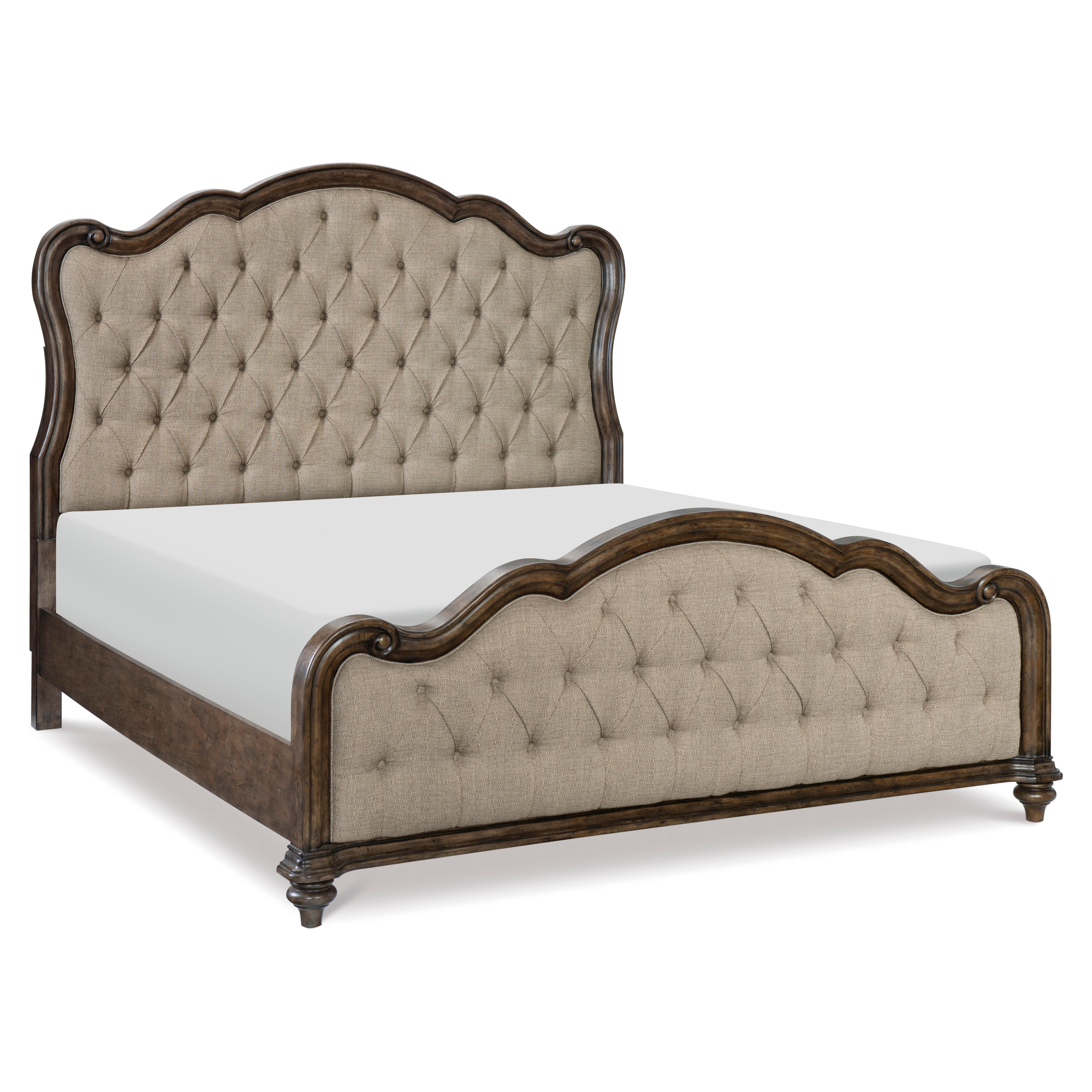 Traditional Bed 1682K-1EK* Heath Court 1682K-1EK* in Brown Oak Polyester