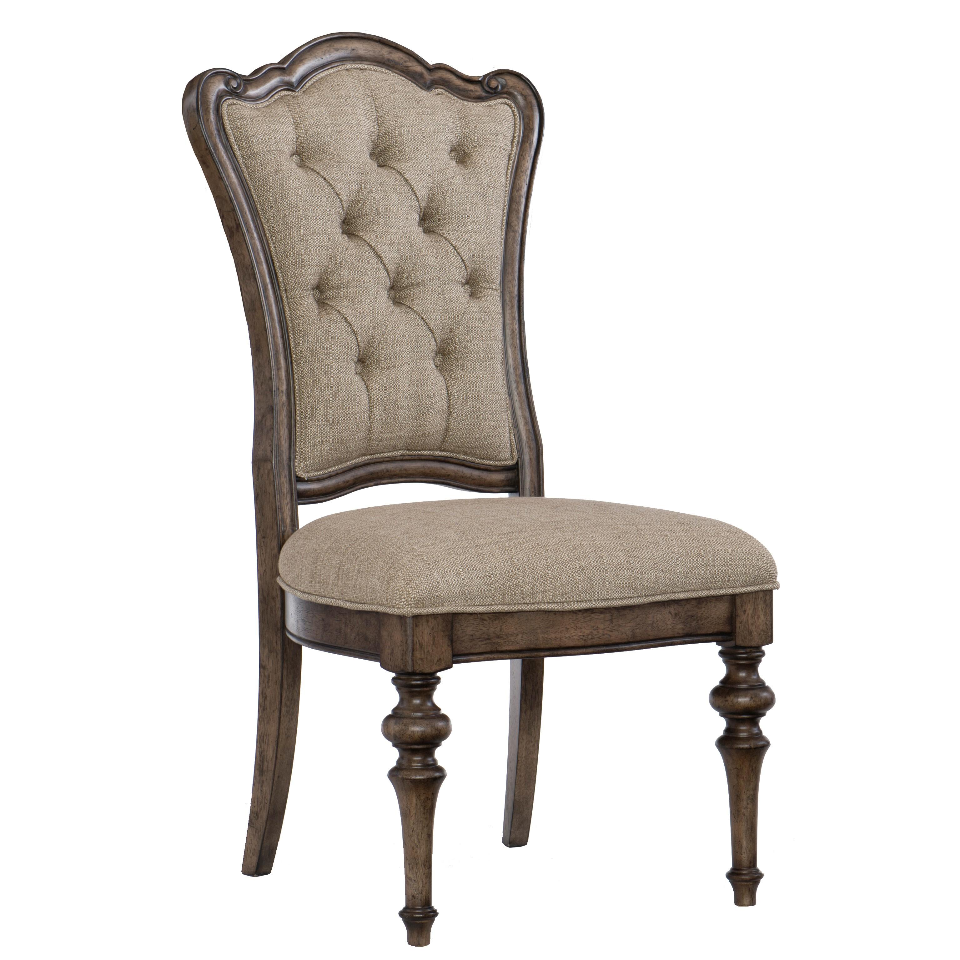 Traditional Side Chair Set 1682S Heath Court 1682S in Brown Oak Polyester