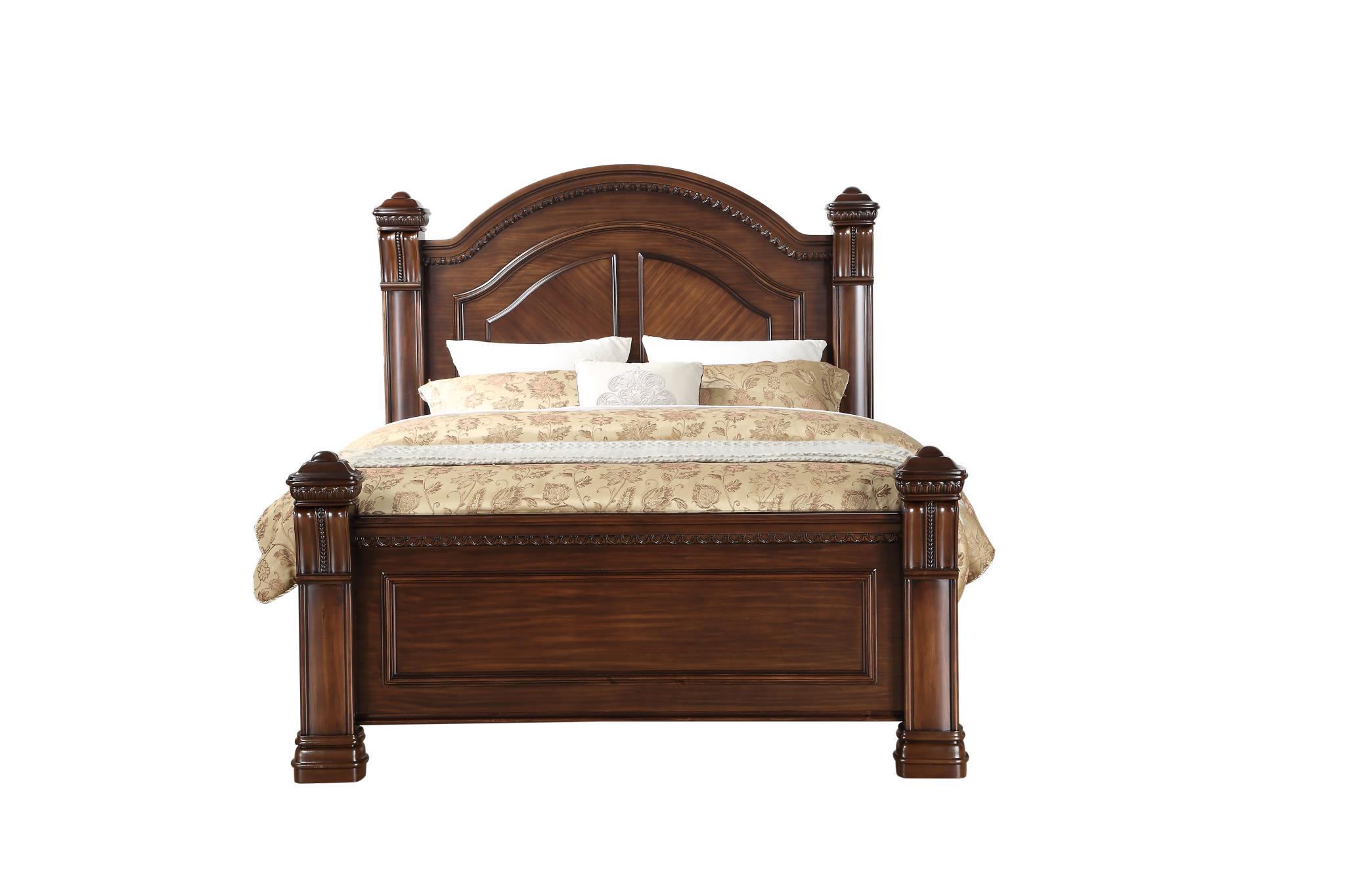 Classic, Traditional Poster Bed Isabella 1410 in Brown 