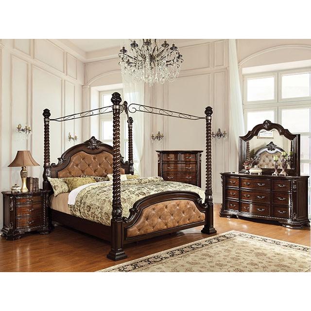 

    
Furniture of America MONTE VISTA II Canopy Bed Brown CM7296DA-C-CK-BED
