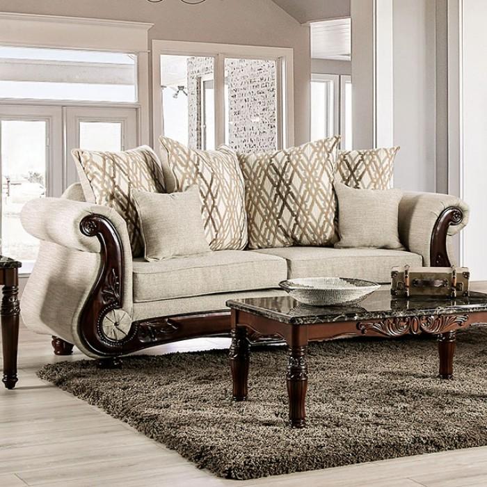 

    
Traditional Brown/Walnut Solid Wood Sofa Furniture of America Giardino SM7764-SF-S
