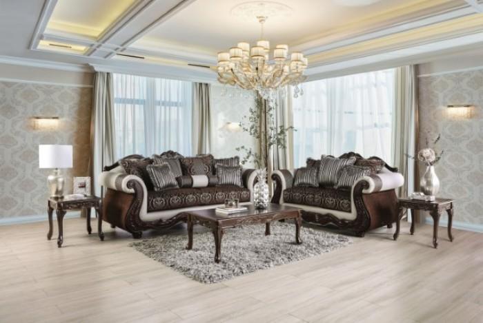 

    
 Photo  Traditional Brown/White Solid Wood Sofa Furniture of America Navarre SM6445-SF-S
