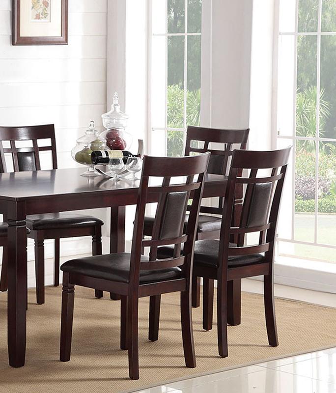 Brown Wood Dining Table Set 7 Pcs F2294 Poundex Traditional Buy