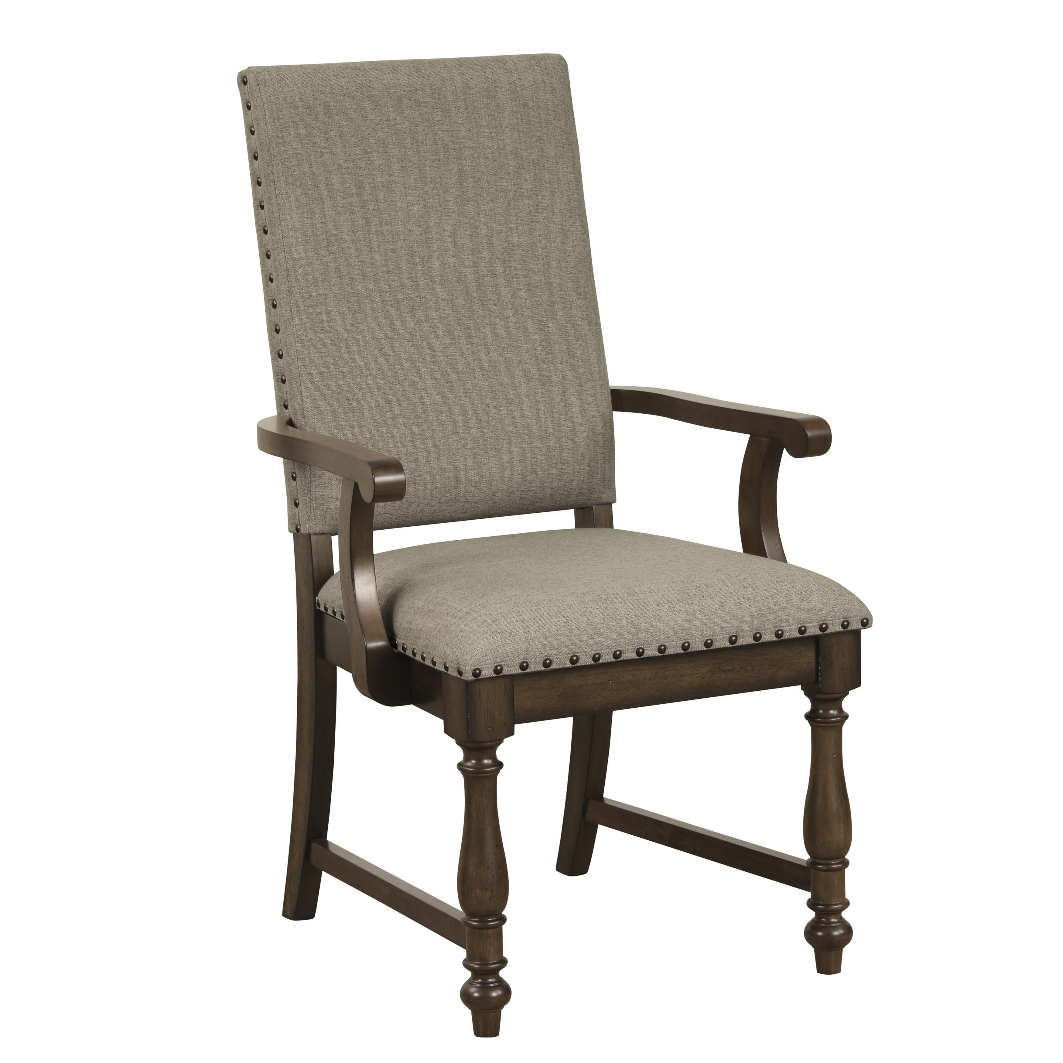 Traditional Arm Chair Set 5703A Stonington 5703A in Brown Polyester