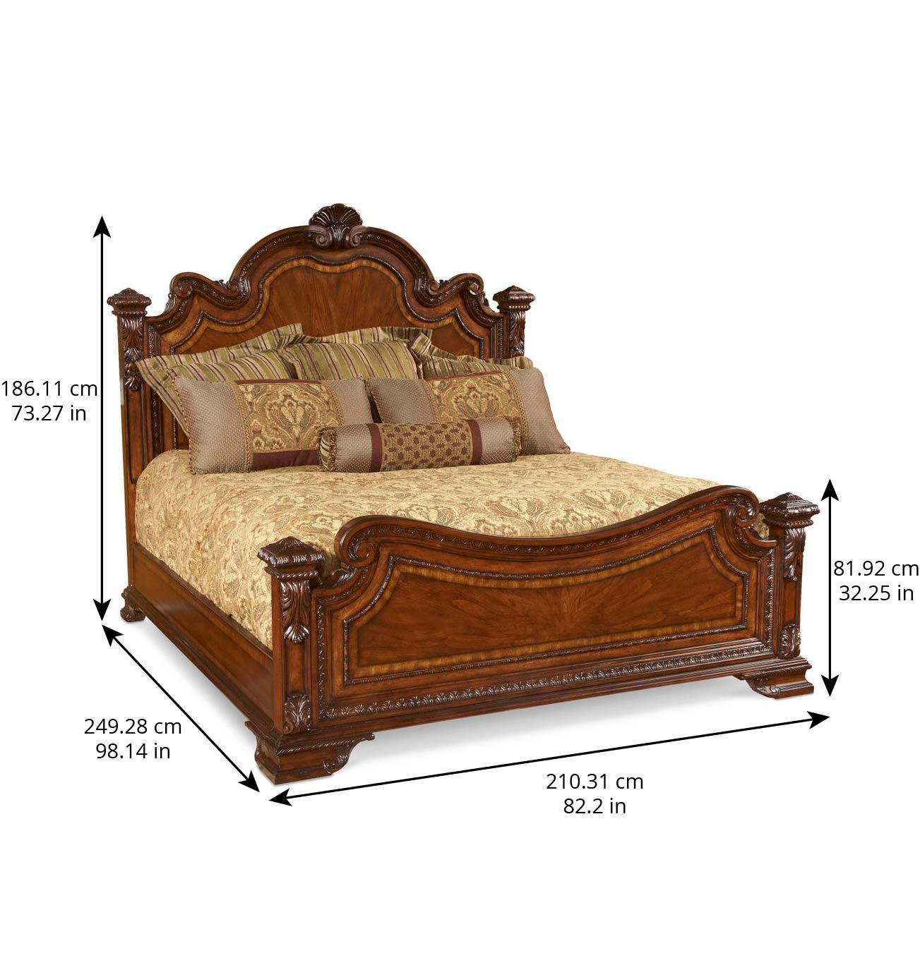 

    
Brown & Cherry Wood C.King Size Panel Bed by A.R.T. Furniture Old World
