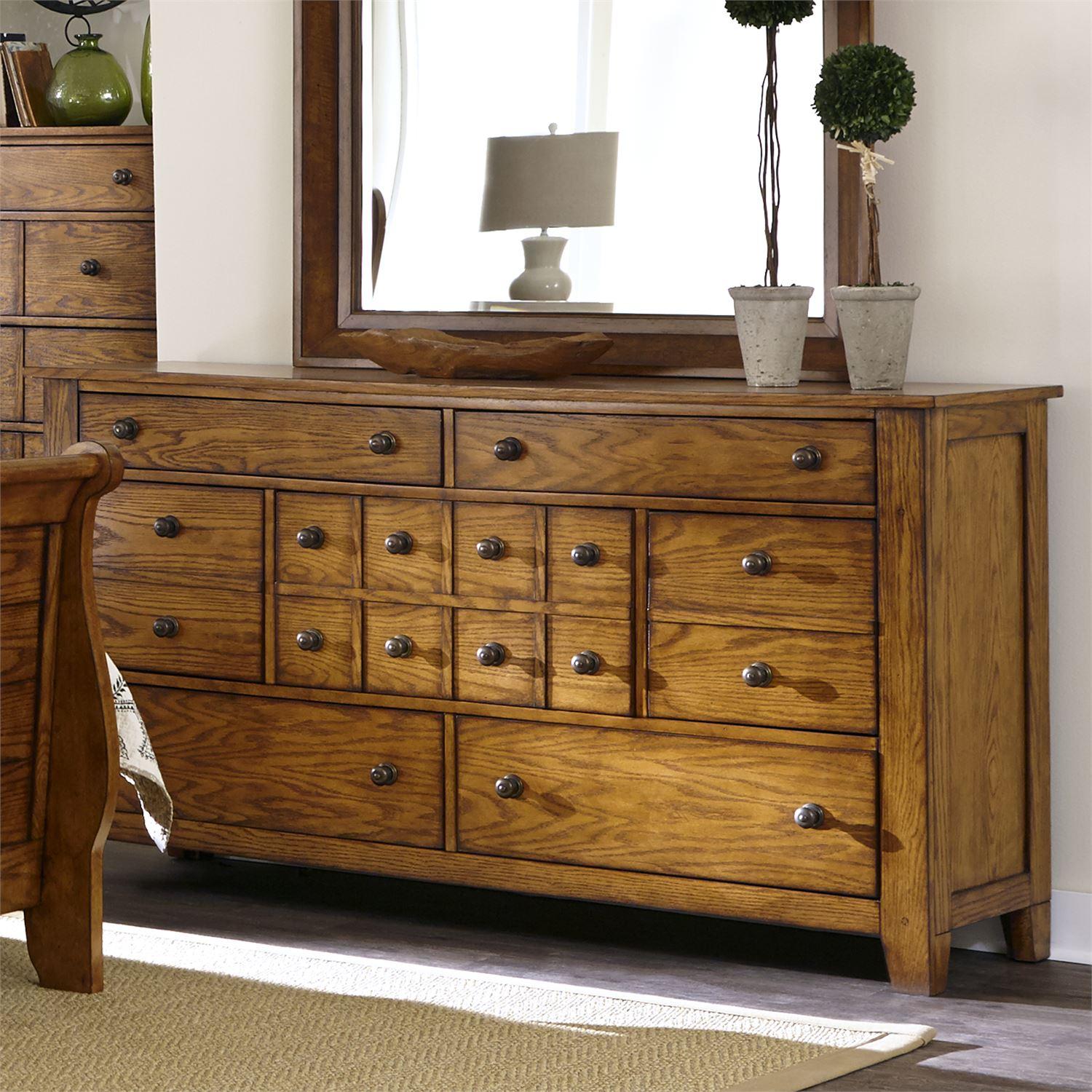 

    
Aged Oak Finish Wood Combo Dresser Grandpas Cabin 175-BR31 Liberty Furniture
