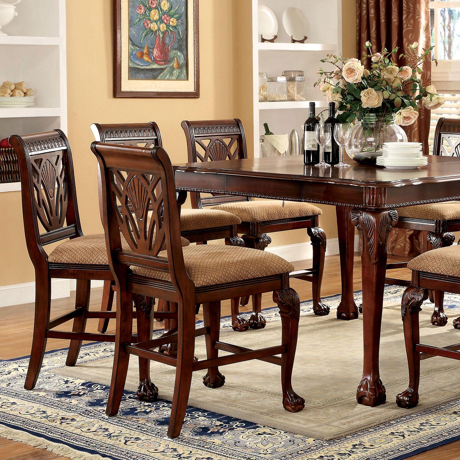 

    
Traditional Brown Solid Wood Counter Height Table Furniture of America CM3185PT Petersburg
