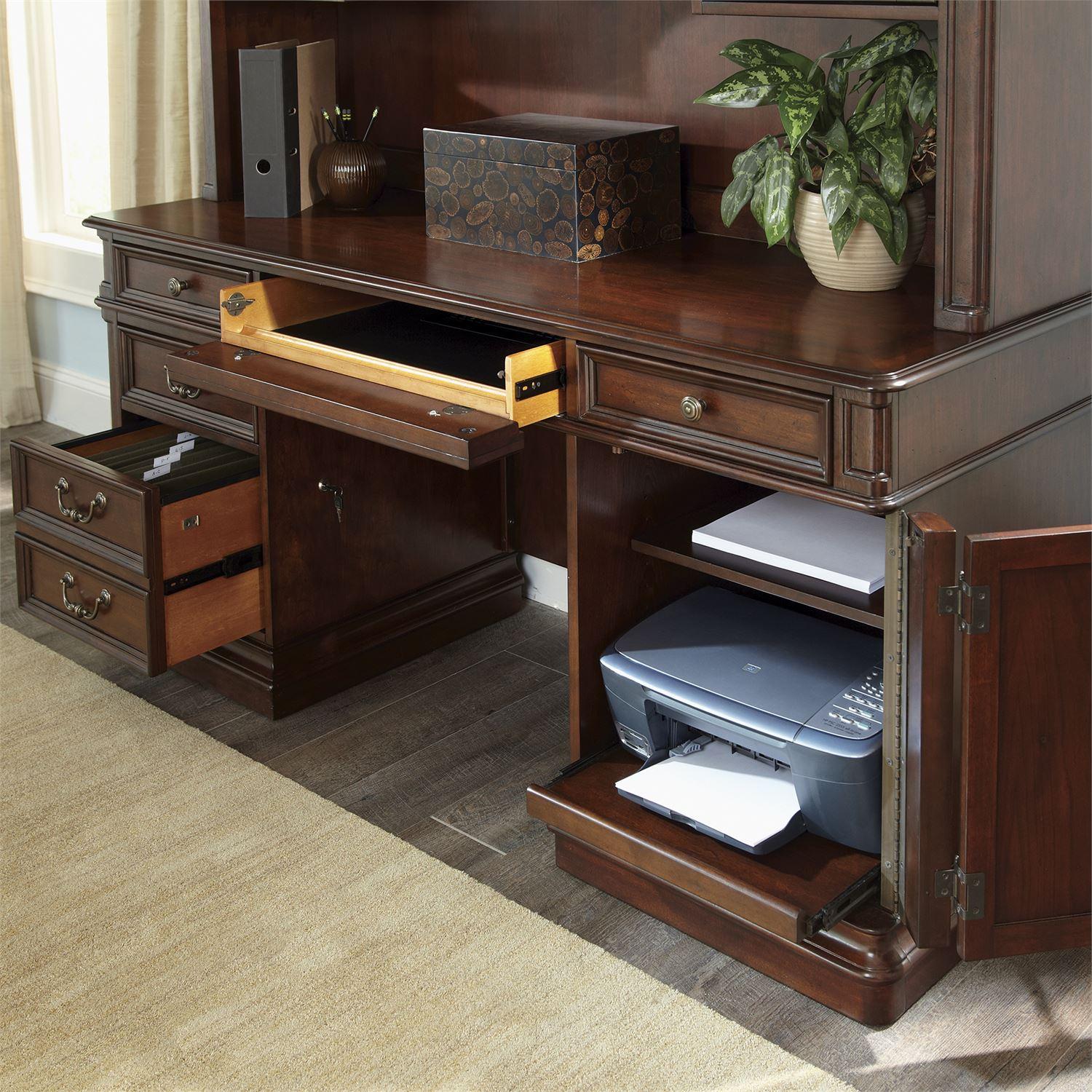 

    
Liberty Furniture Brayton Manor  (273-HOJ) Credenza Desk Credenza Desk Brown 273-HOJ-CS
