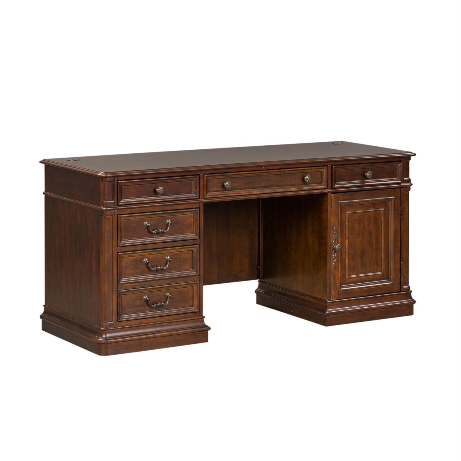 

    
Cognac Finish Wood Credenza Desk Brayton Manor (273-HOJ) Liberty Furniture
