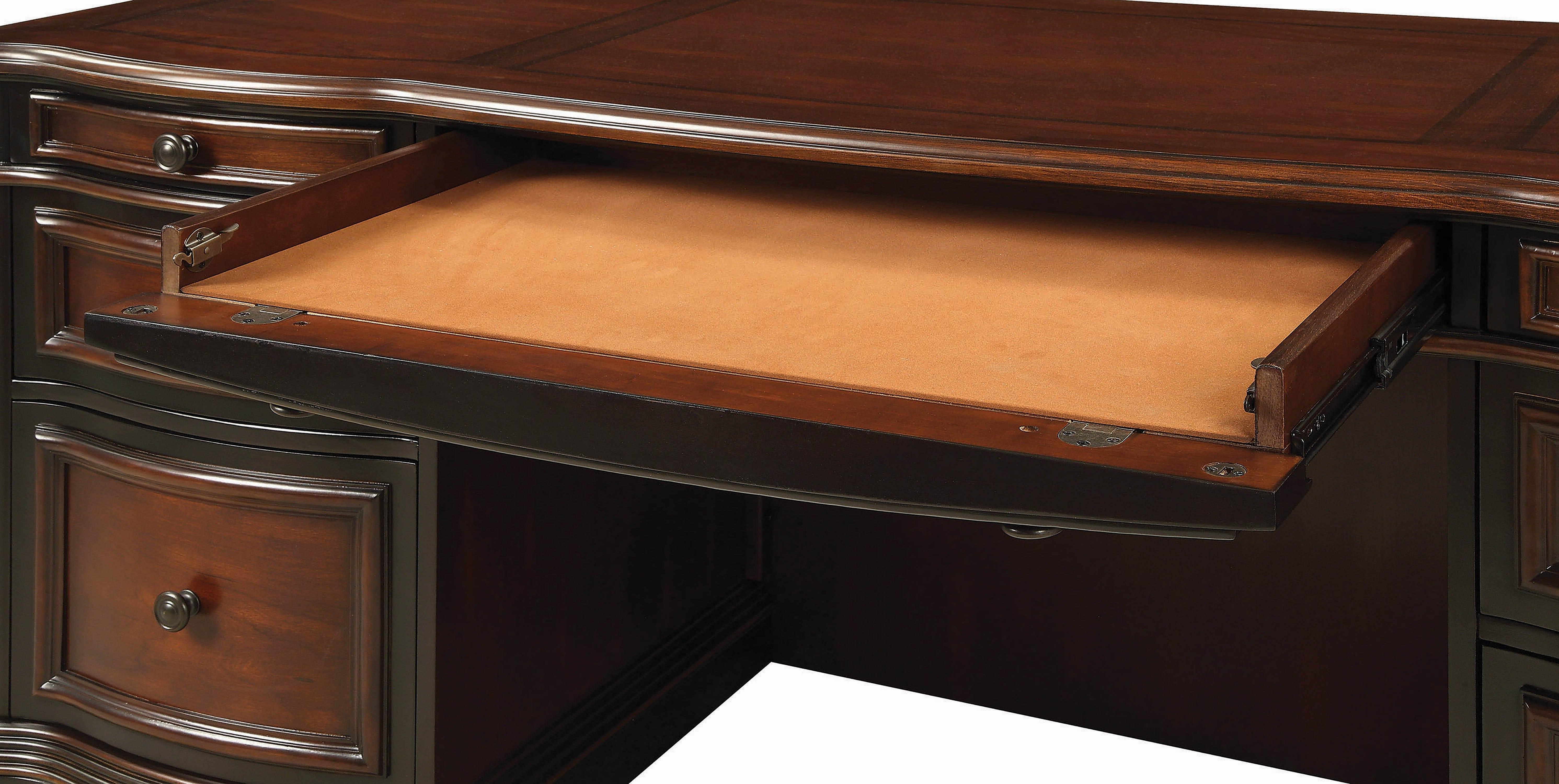 Traditional Credenza Desk Gorman 800500 in Brown 
