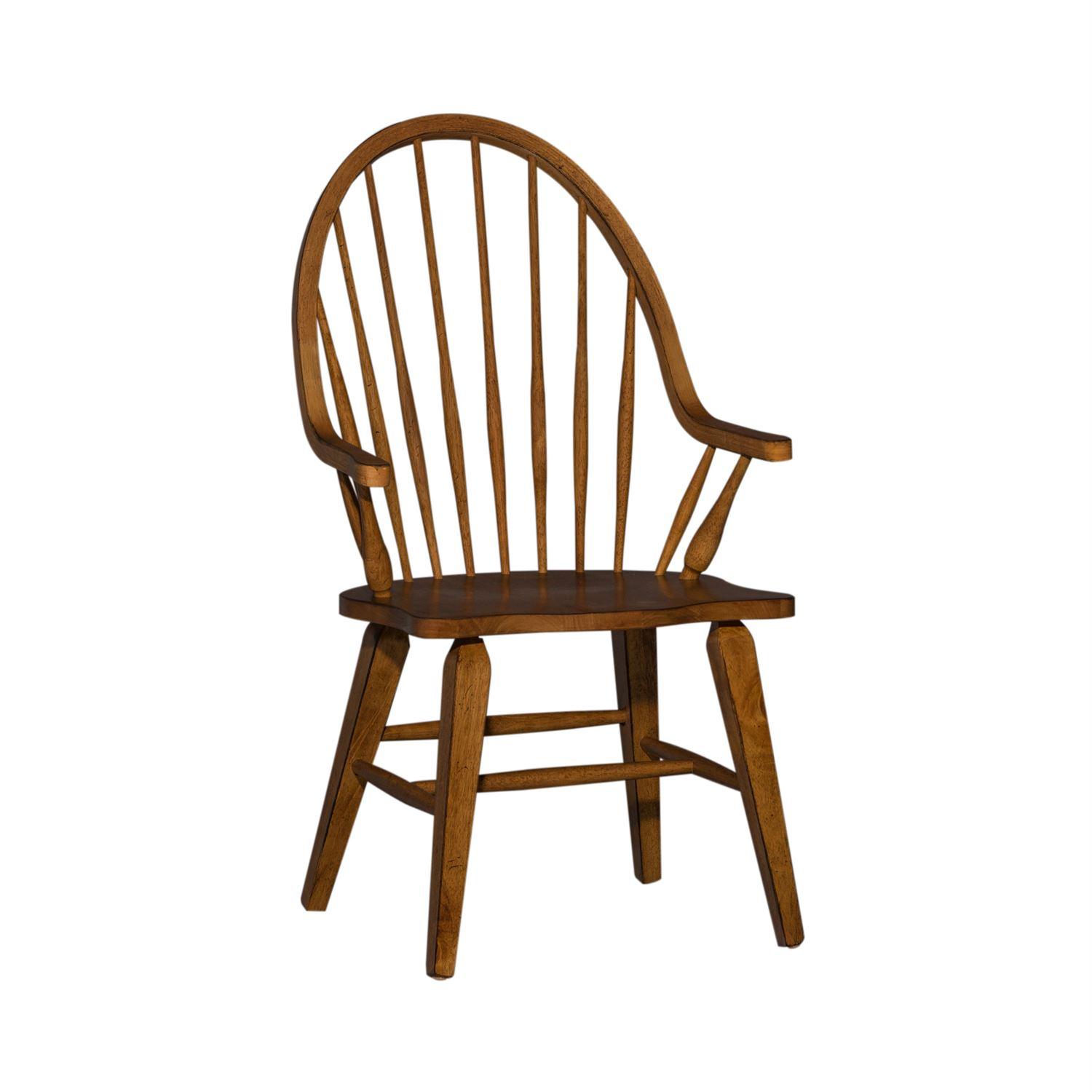 Traditional Dining Arm Chair Hearthstone  (382-DR) Dining Arm Chair 382-C1000A in Brown 