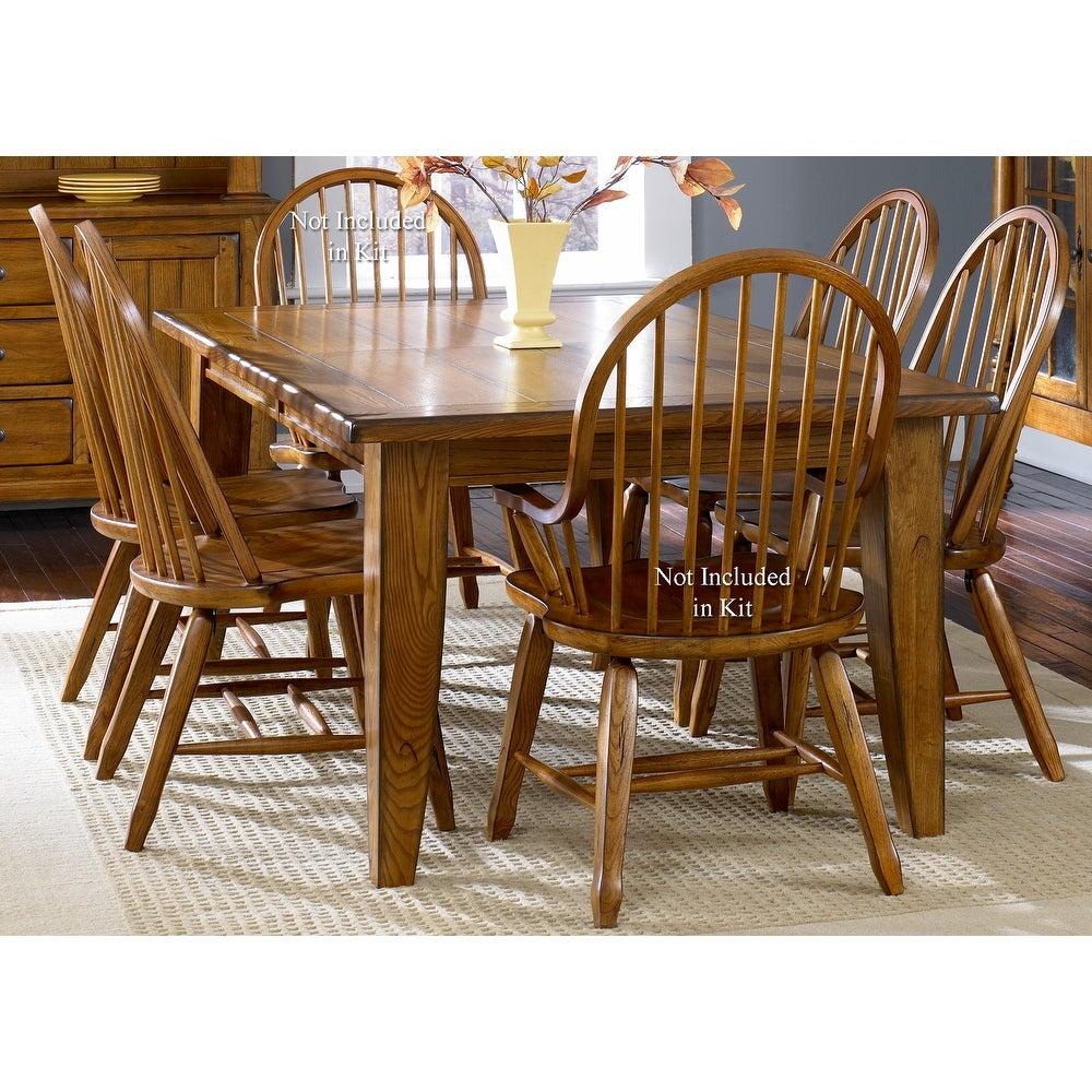 Traditional Dining Room Set Treasures  (17-DR) Dining Room Set 17-DR-5PCS in Oak Veneers, Brown Lacquer