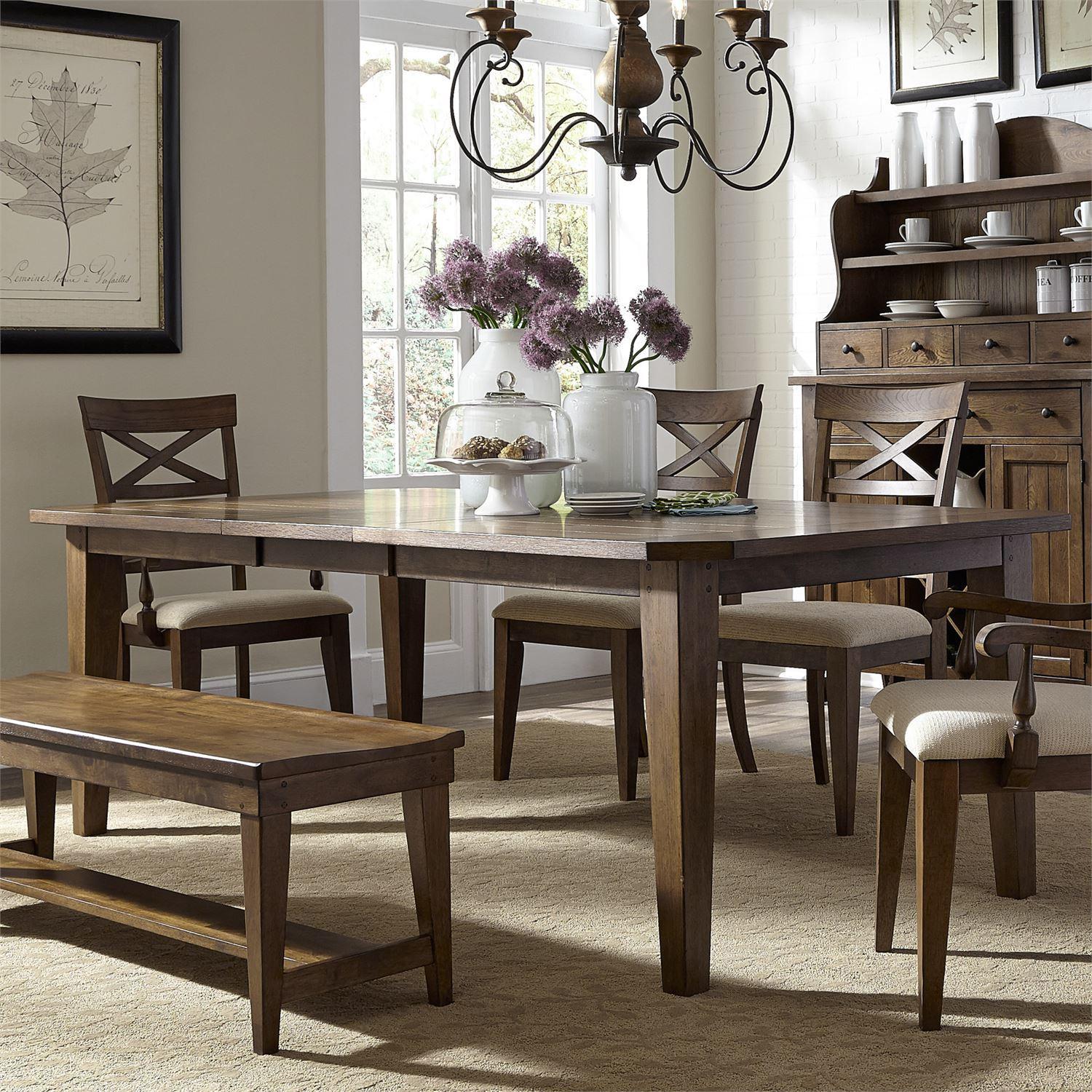 

    
Traditional Brown Wood Dining Table Hearthstone (382-DR) Liberty Furniture
