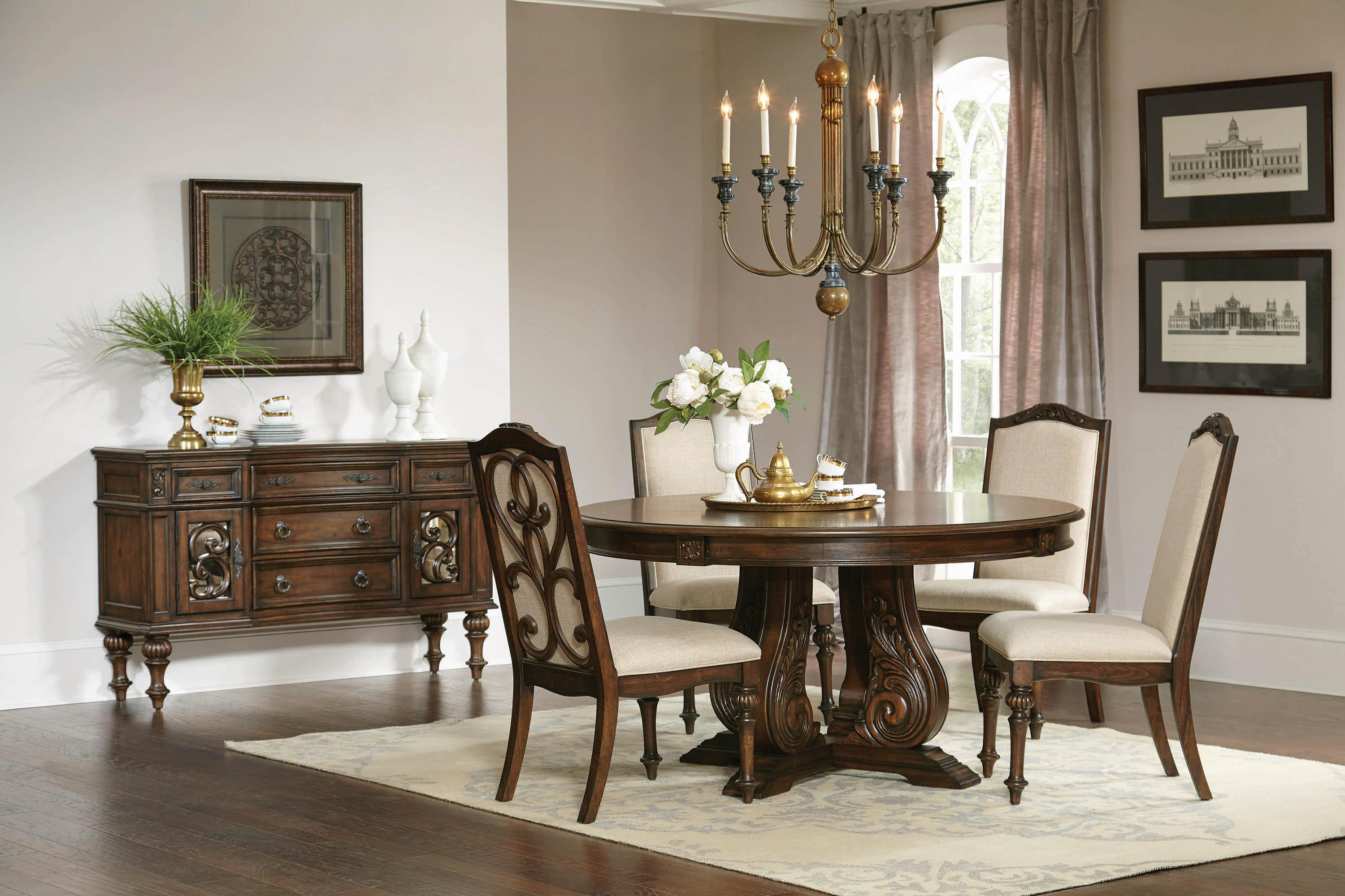 Traditional Dining Table Ilana 122250 in Brown 