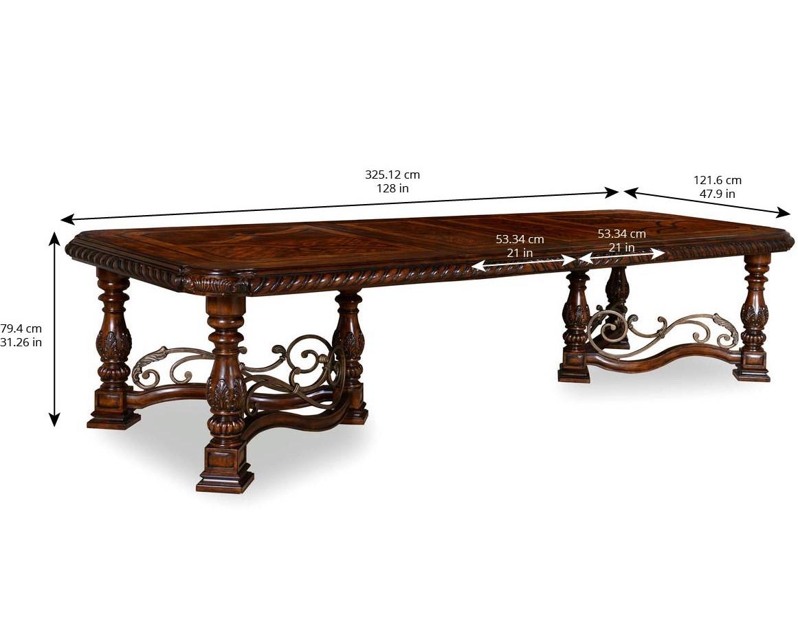 

    
Traditional Dark Oak Trestle Dining Table by A.R.T. Furniture Valencia

