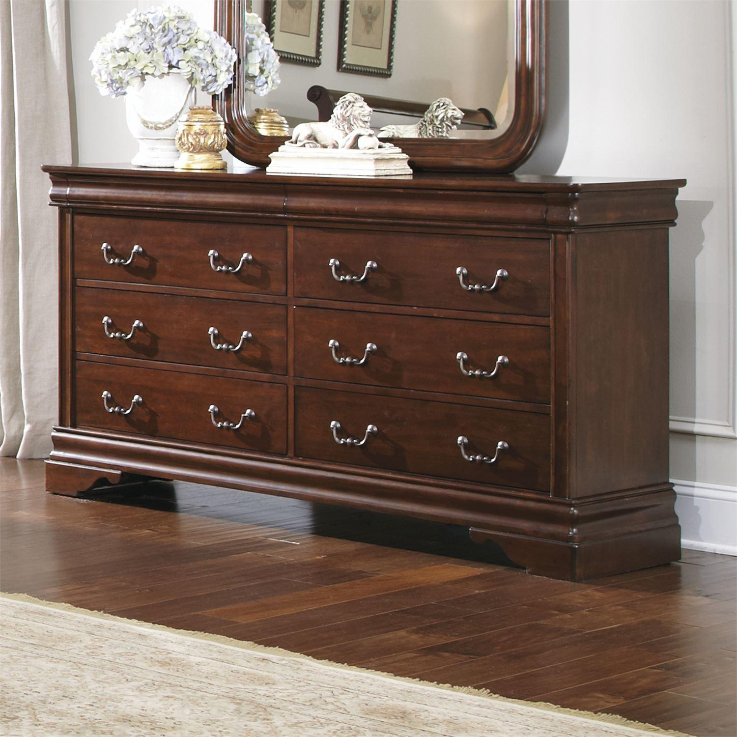 

    
Traditional Brown Wood Double Dresser Carriage Court (709-BR) Liberty Furniture
