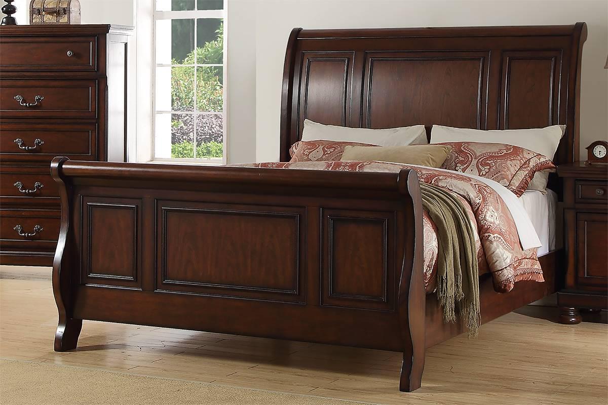 

    
Poundex Furniture F9289 Sleigh Bed Brown/Cherry F9289EK

