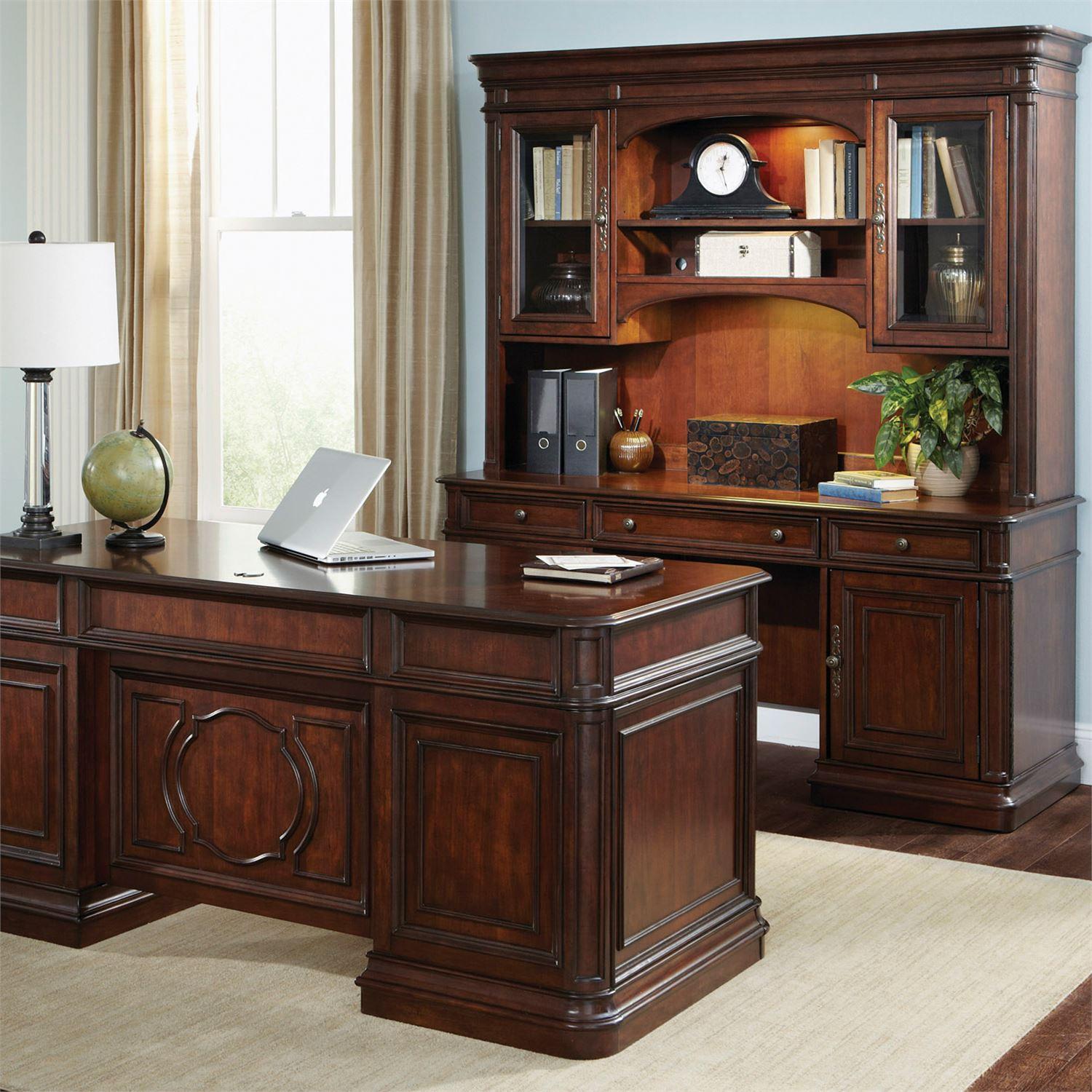 

    
Traditional Brown Wood Executive Desk 273-HOJ-5JES Liberty Furniture
