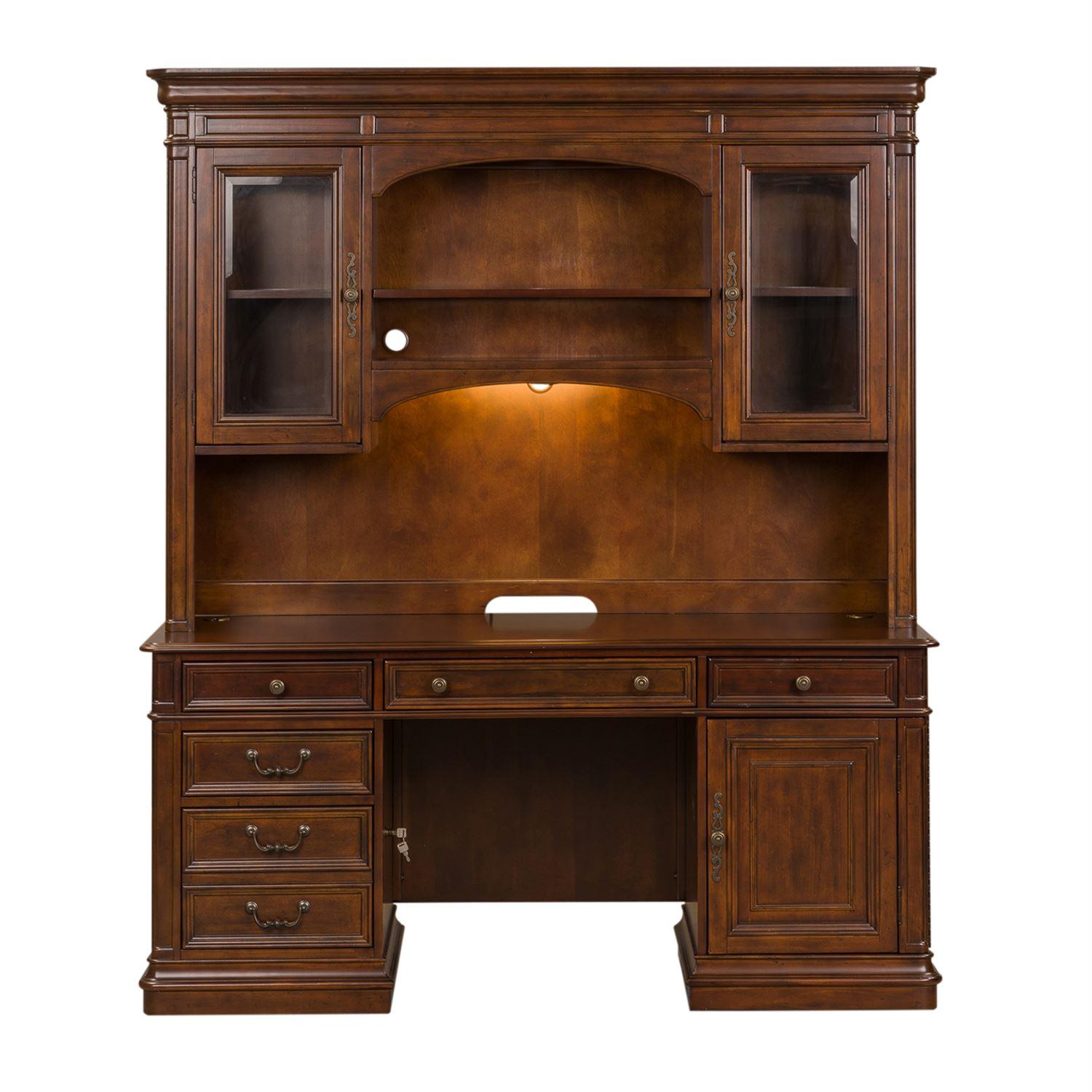 

    
Cognac Finish Wood Executive Desk 273-HOJ-JEC Liberty Furniture
