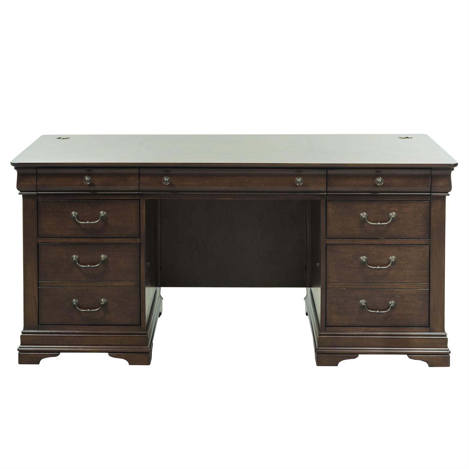 

    
Brown Cherry Finish Wood Executive Desk 901-HOJ-JED Liberty Furniture
