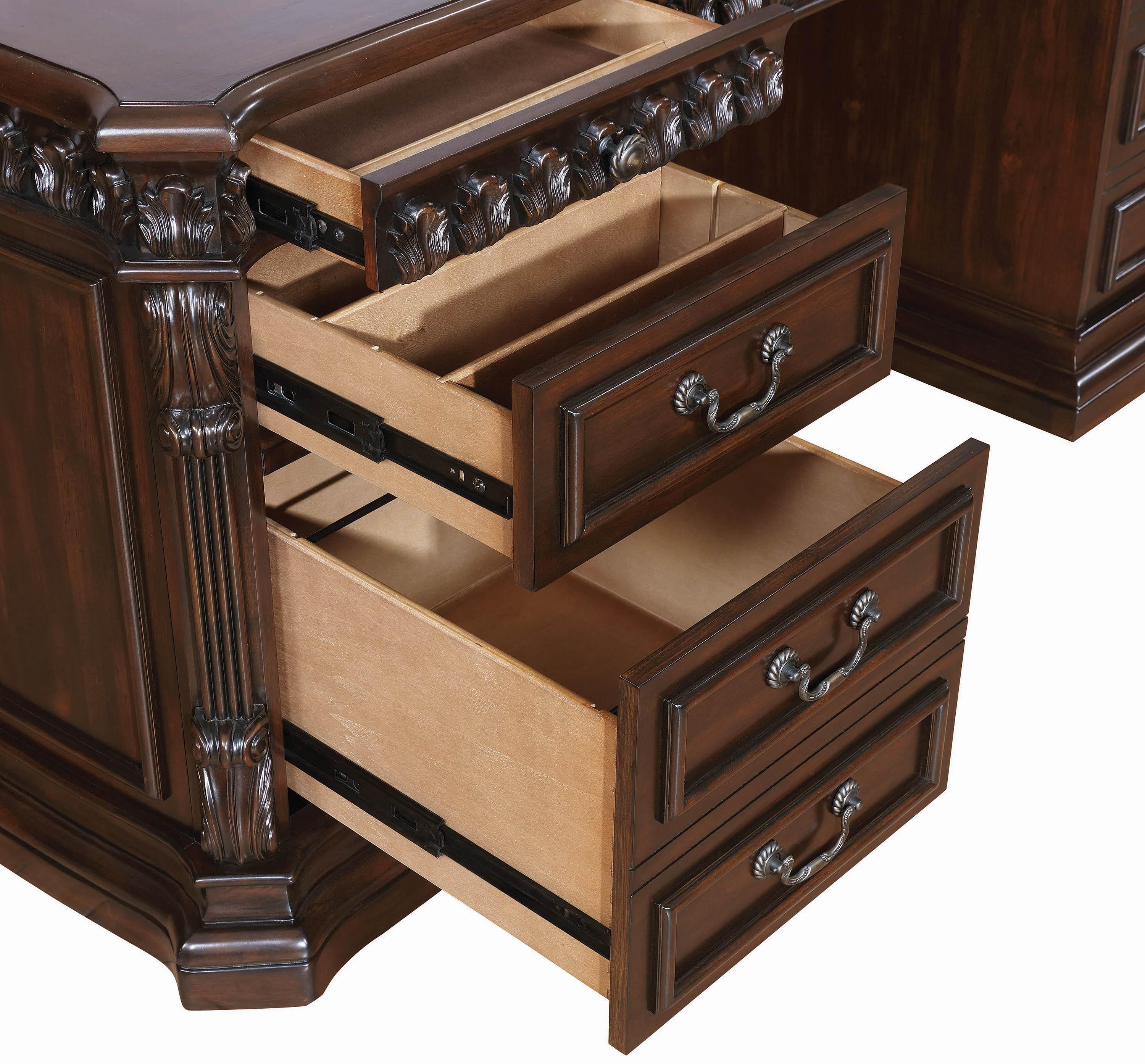 

    
Traditional Brown Wood Executive desk Tucker by Coaster
