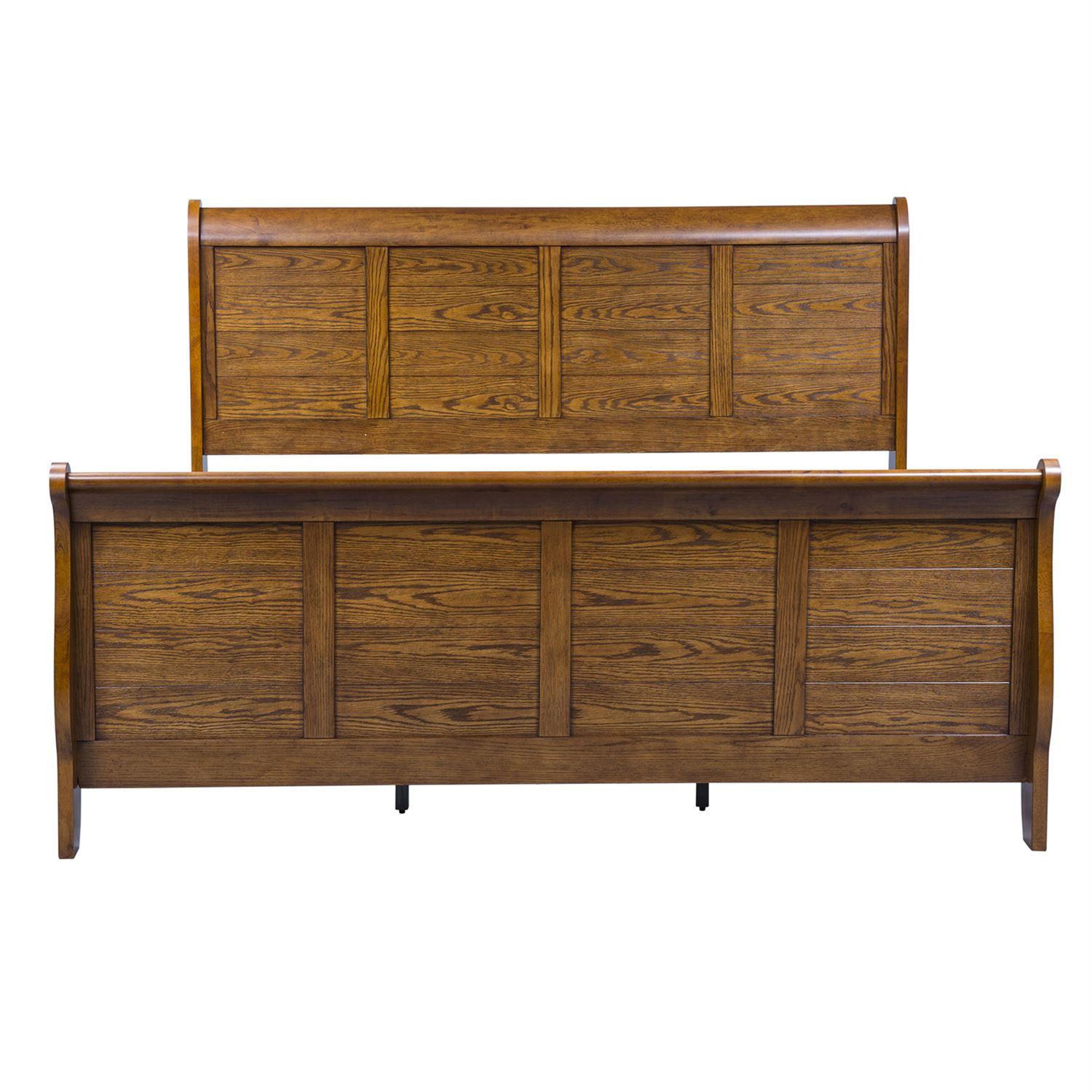 

    
Aged Oak Finish King Sleigh Bed Grandpas Cabin (175-BR-KSL) Liberty Furniture
