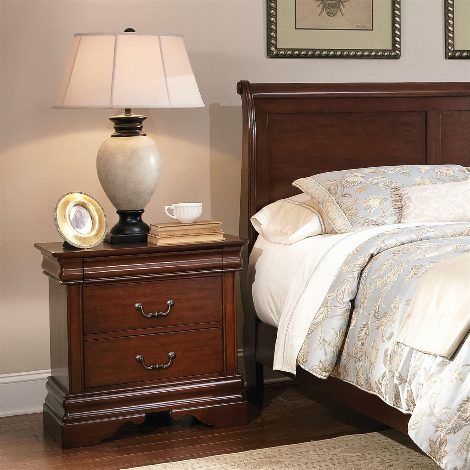 

    
Traditional Brown Wood Nightstand Carriage Court (709-BR) Liberty Furniture
