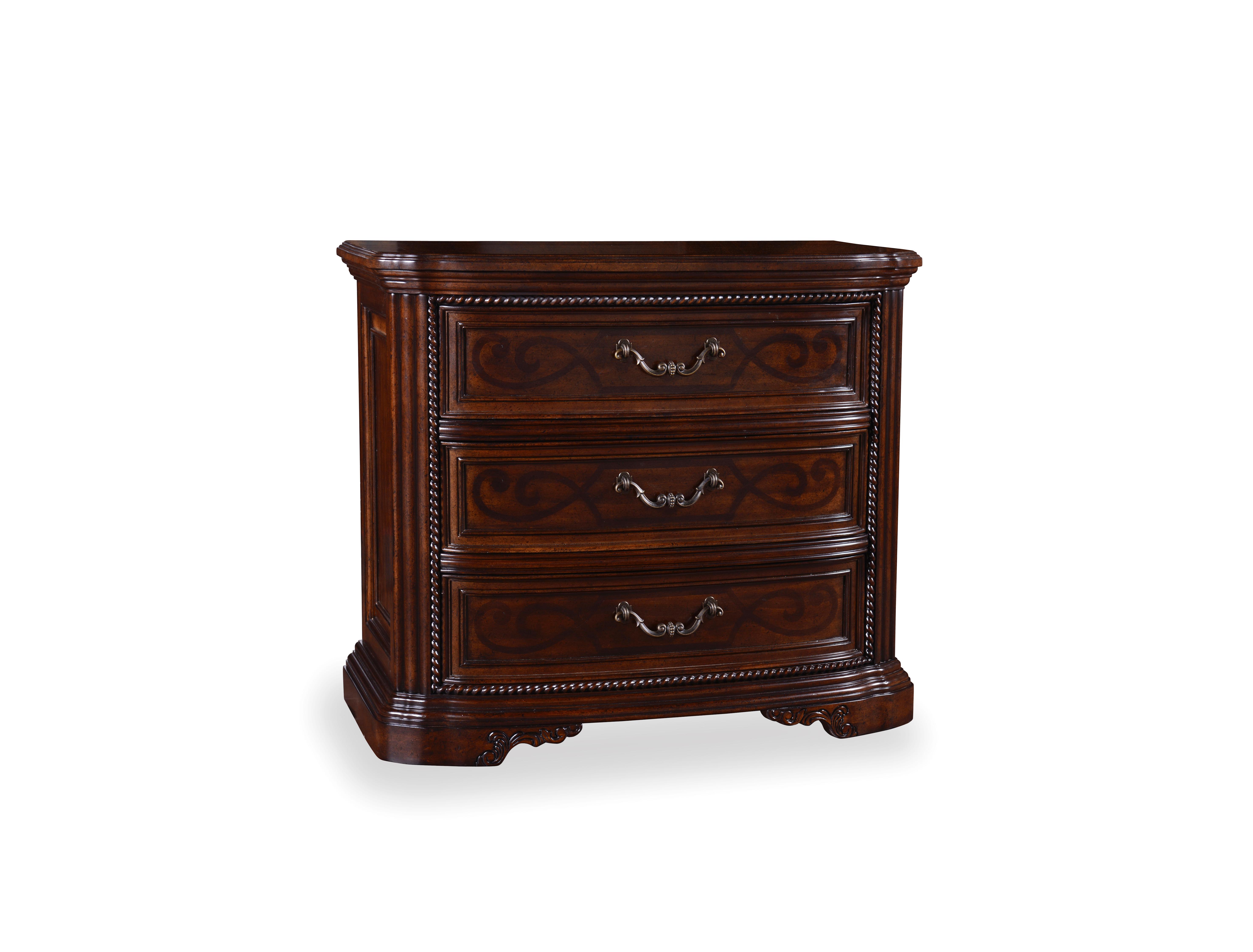 

    
Traditional Dark Oak Wood Nightstand by A.R.T. Furniture Valencia
