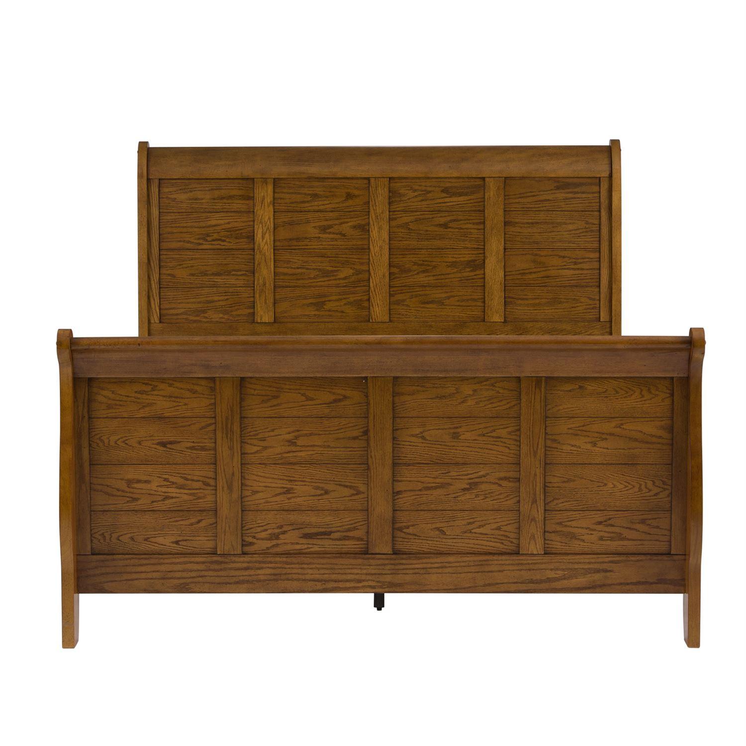 

    
Aged Oak Finish Queen Sleigh Bed Grandpas Cabin 175-BR-QSL Liberty Furniture
