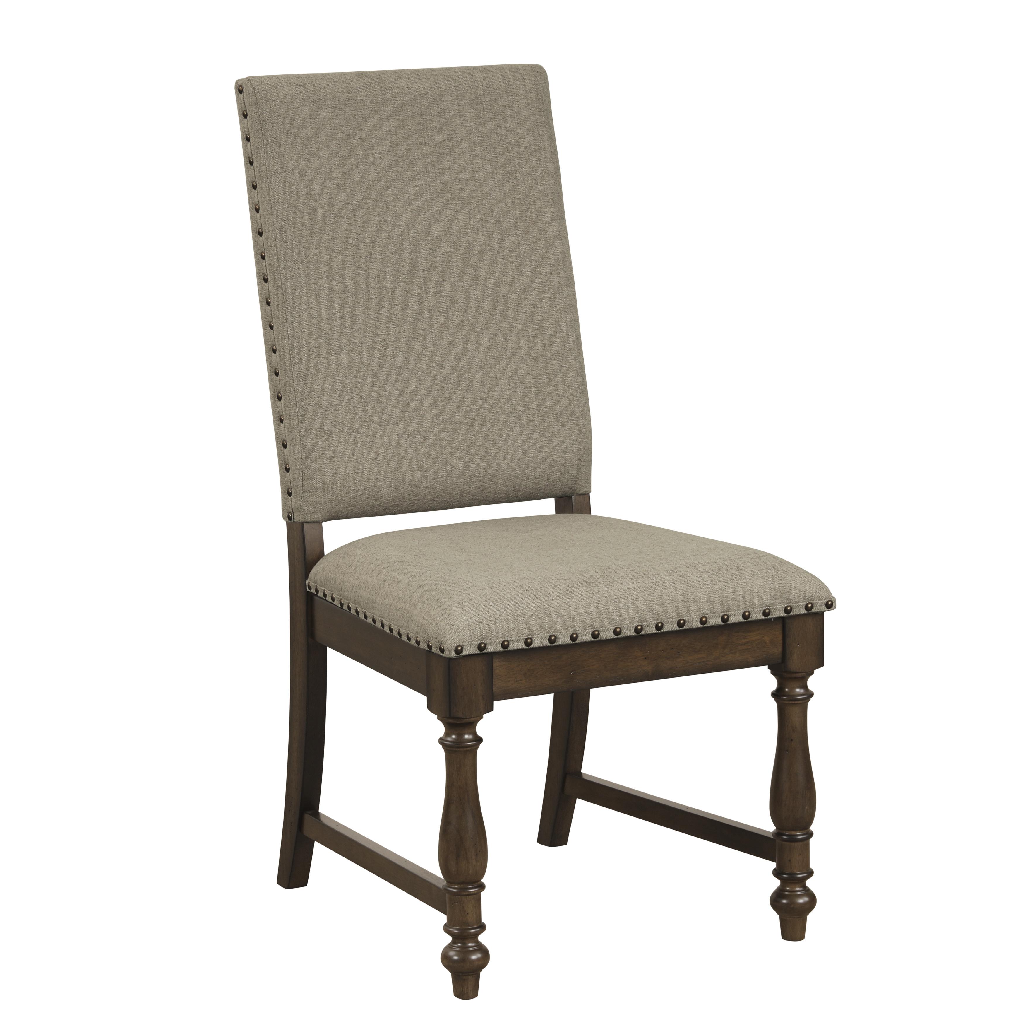 Traditional Side Chair Set 5703S Stonington 5703S in Brown Polyester