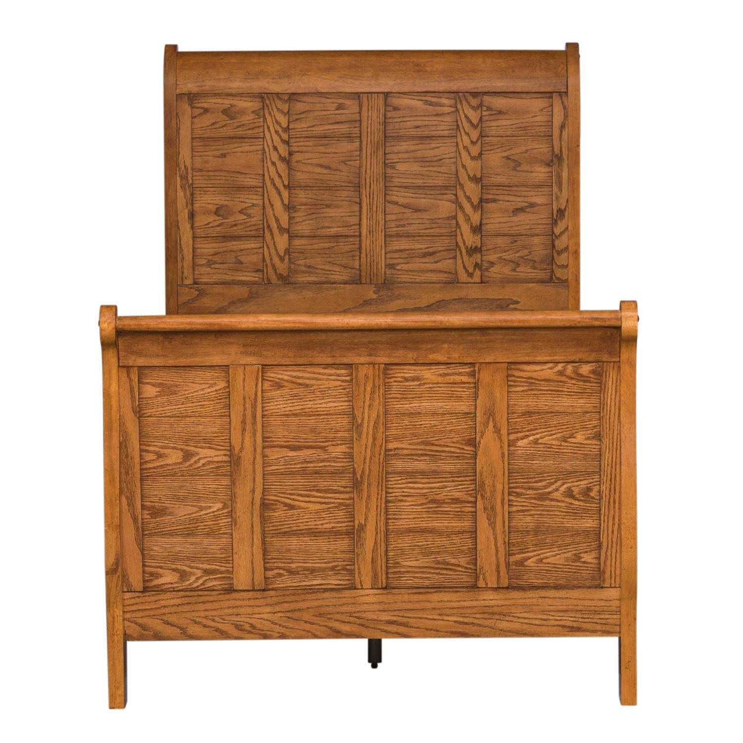 

    
Aged Oak Finish Wood Sleigh Twin Bed Grandpas Cabin 175-YBR-TSL Liberty Furniture
