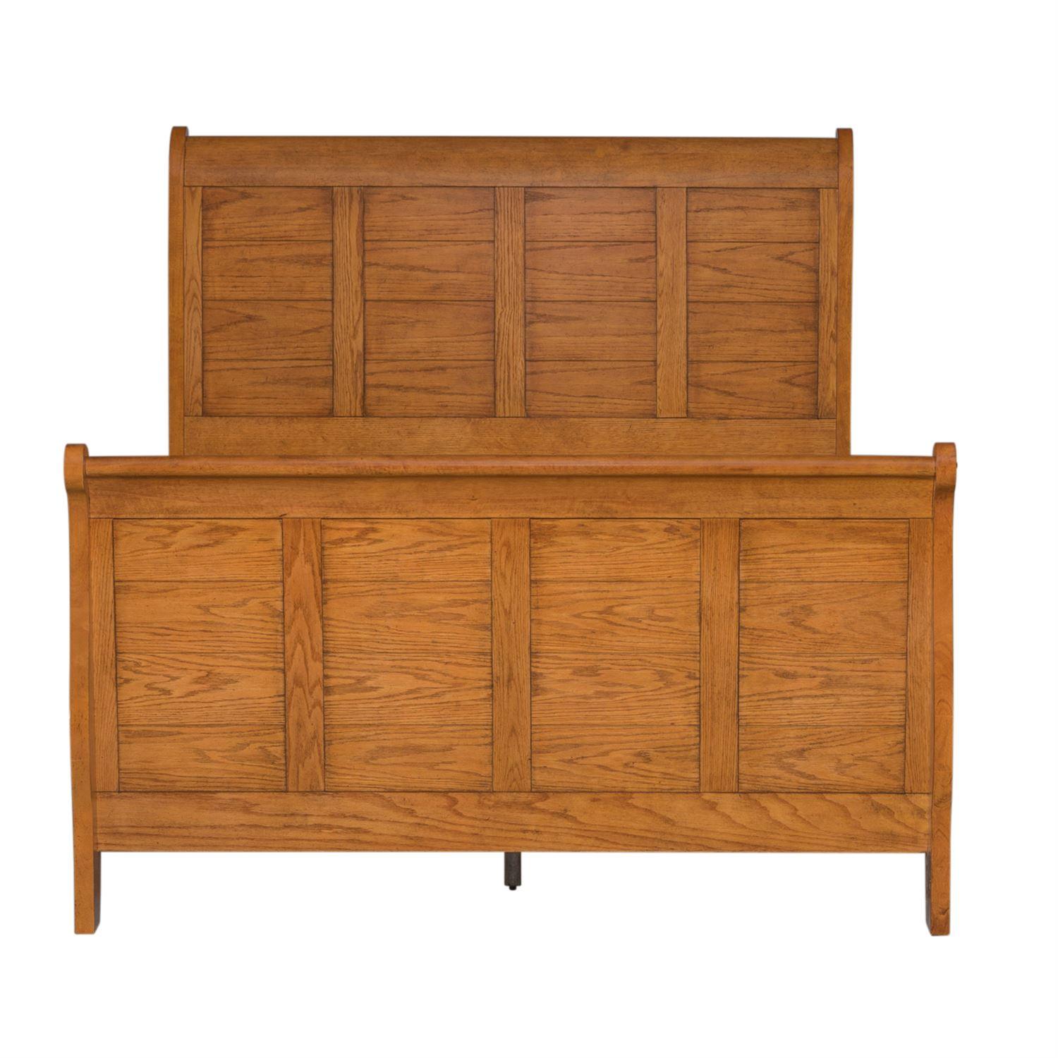 

    
Aged Oak Finish Sleigh Full Bed Grandpas Cabin 175-YBR-FSL Liberty Furniture
