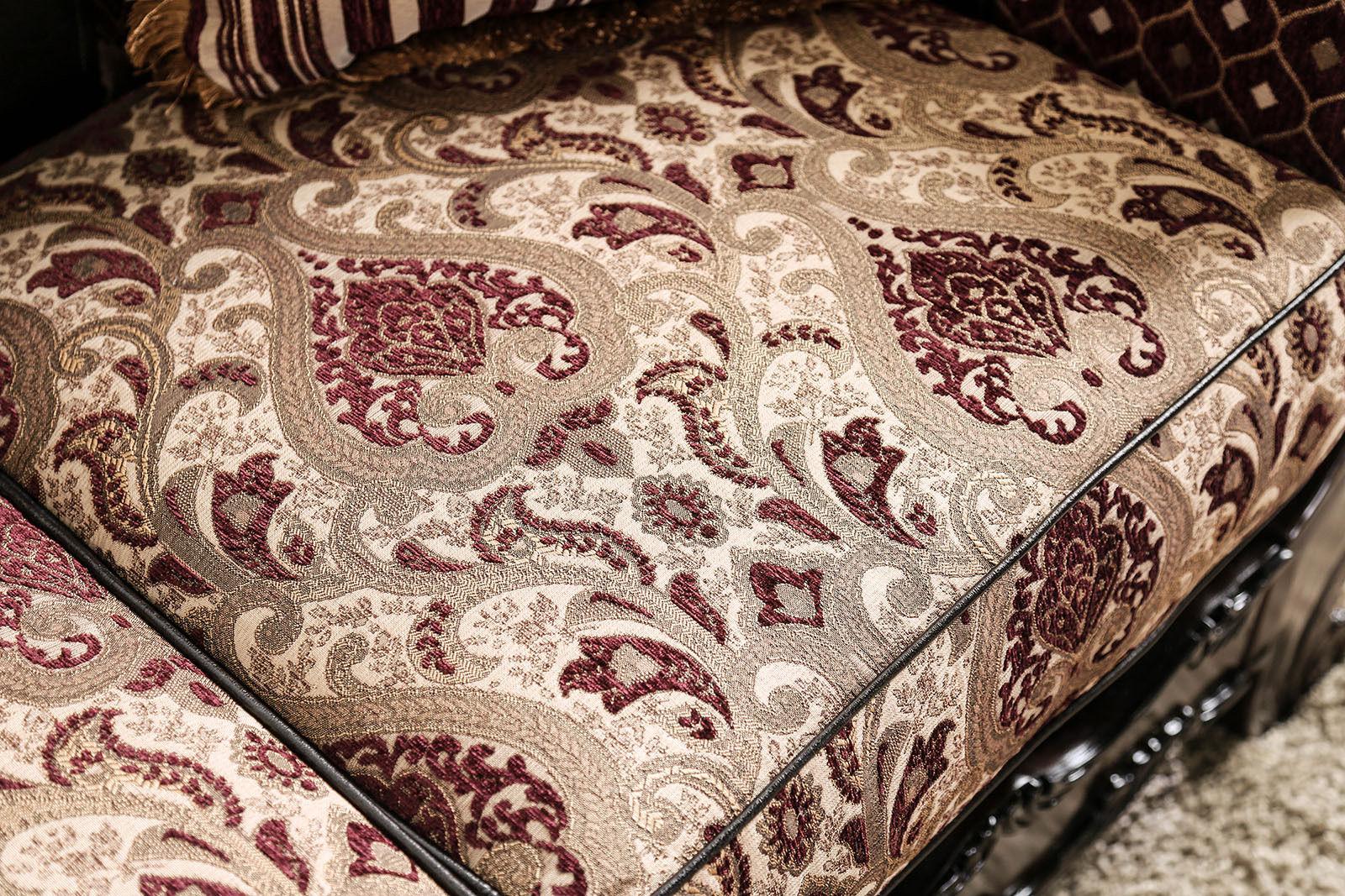 

                    
Buy Traditional Burgundy & Dark Brown Living Room Set 5pcs Furniture of America Quirino & Cheshire
