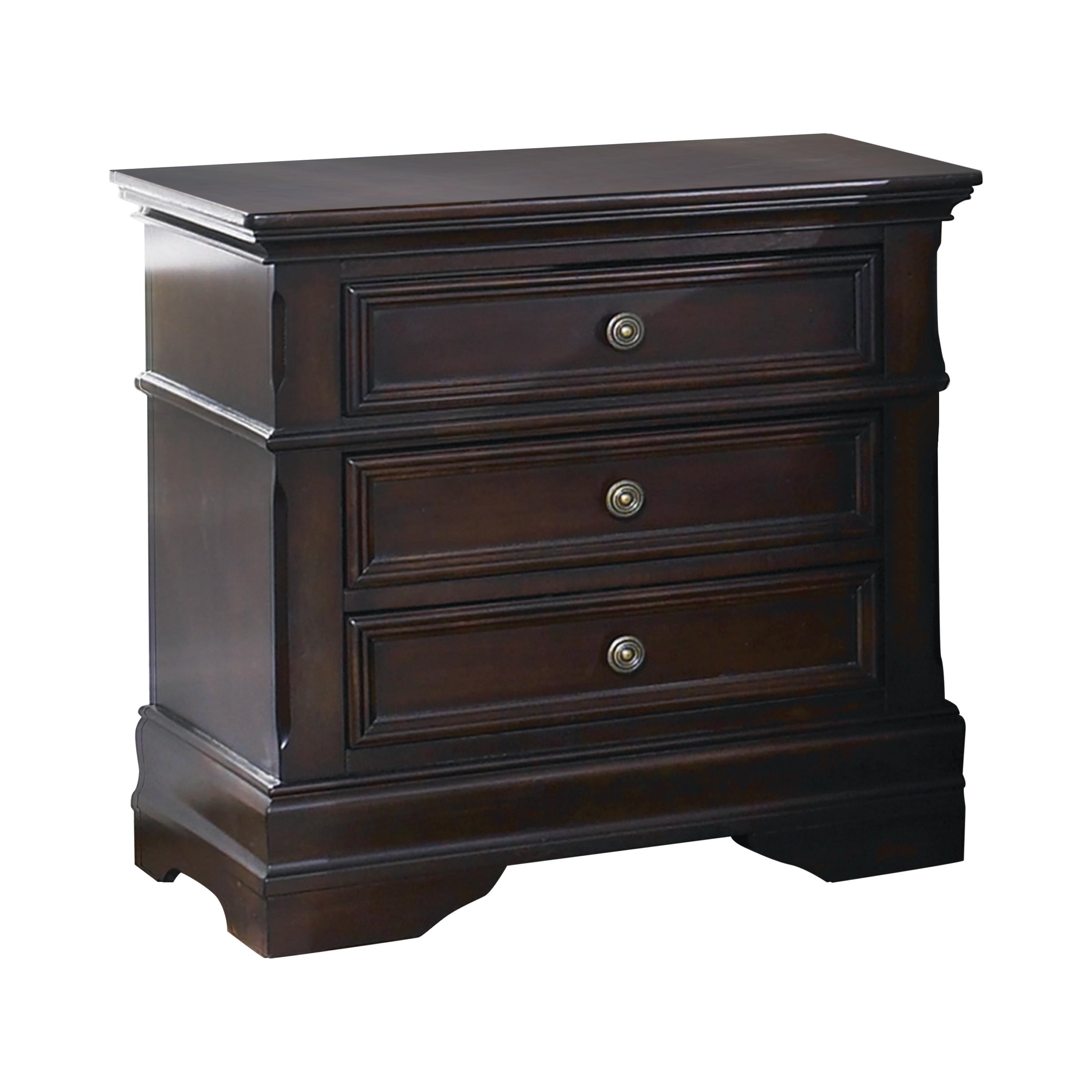 Traditional Nightstand 203192 Cambridge 203192 in Cappuccino 