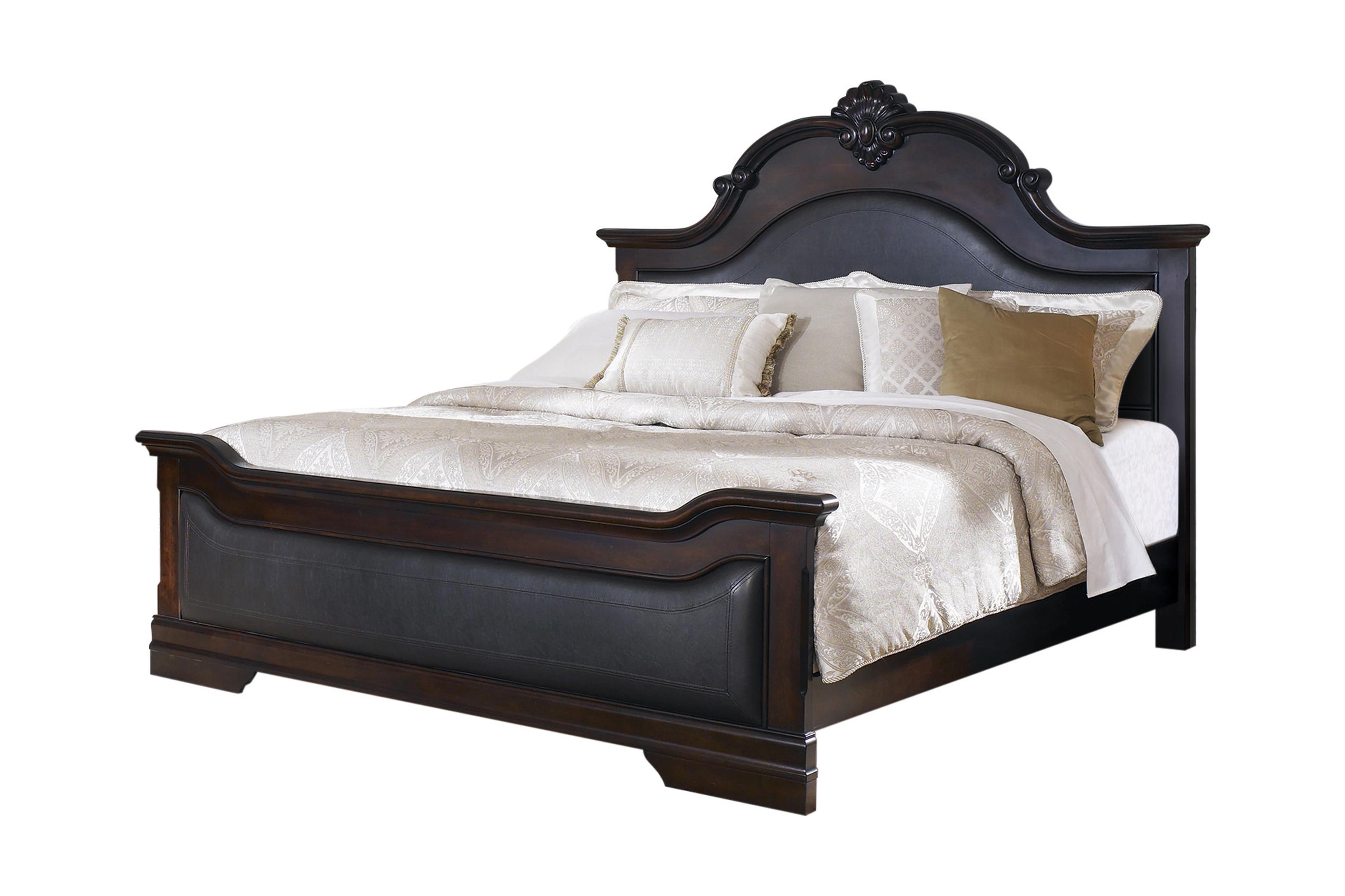 Traditional Bed 203191Q Cambridge 203191Q in Cappuccino Leatherette