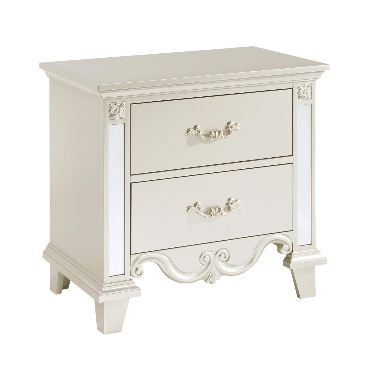 

    
Traditional Champagne Solid Wood Nightstand Homelegance 1429-4 Ever
