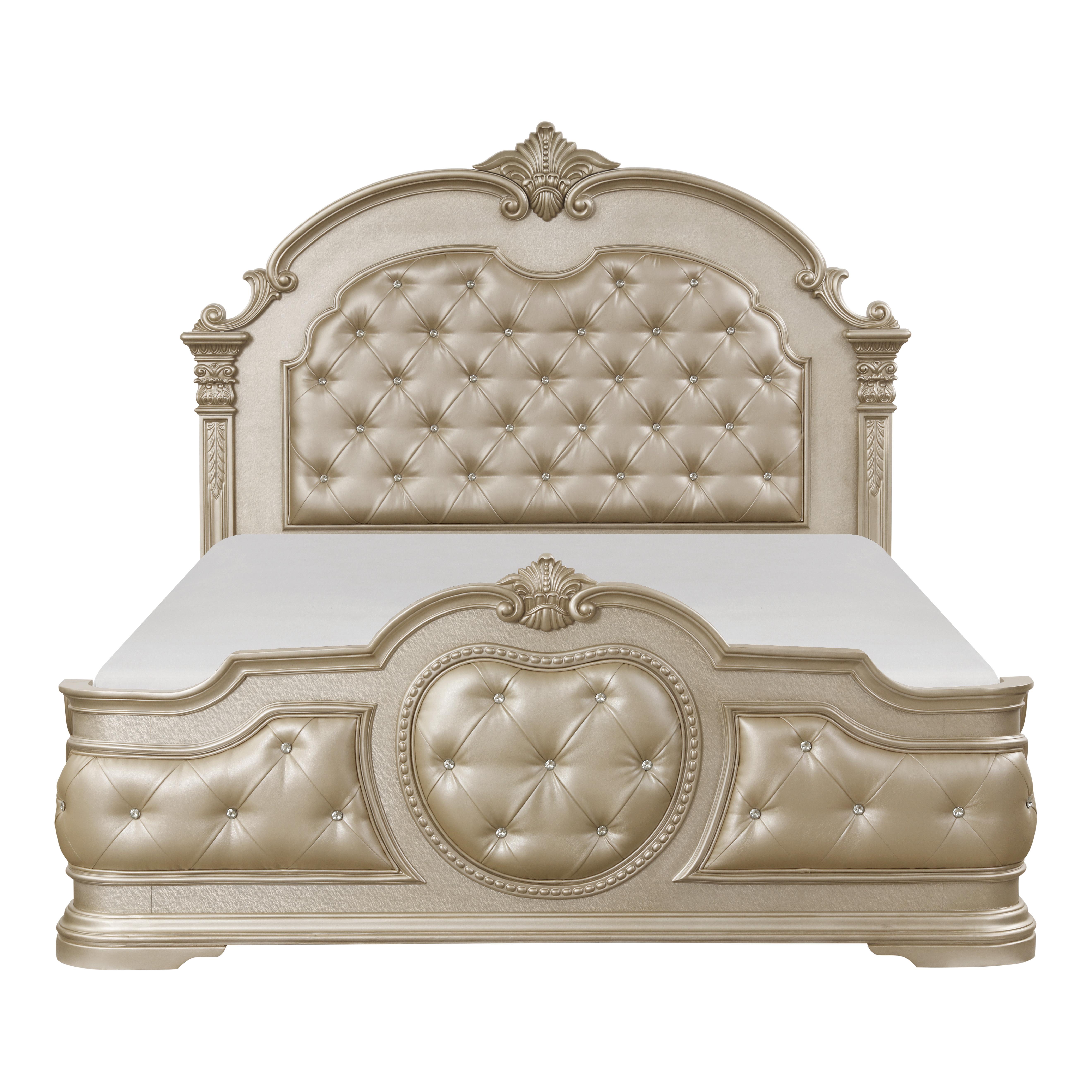 

    
Traditional Champagne Wood CAL Bed Homelegance 1919KNC-1CK* Antoinetta
