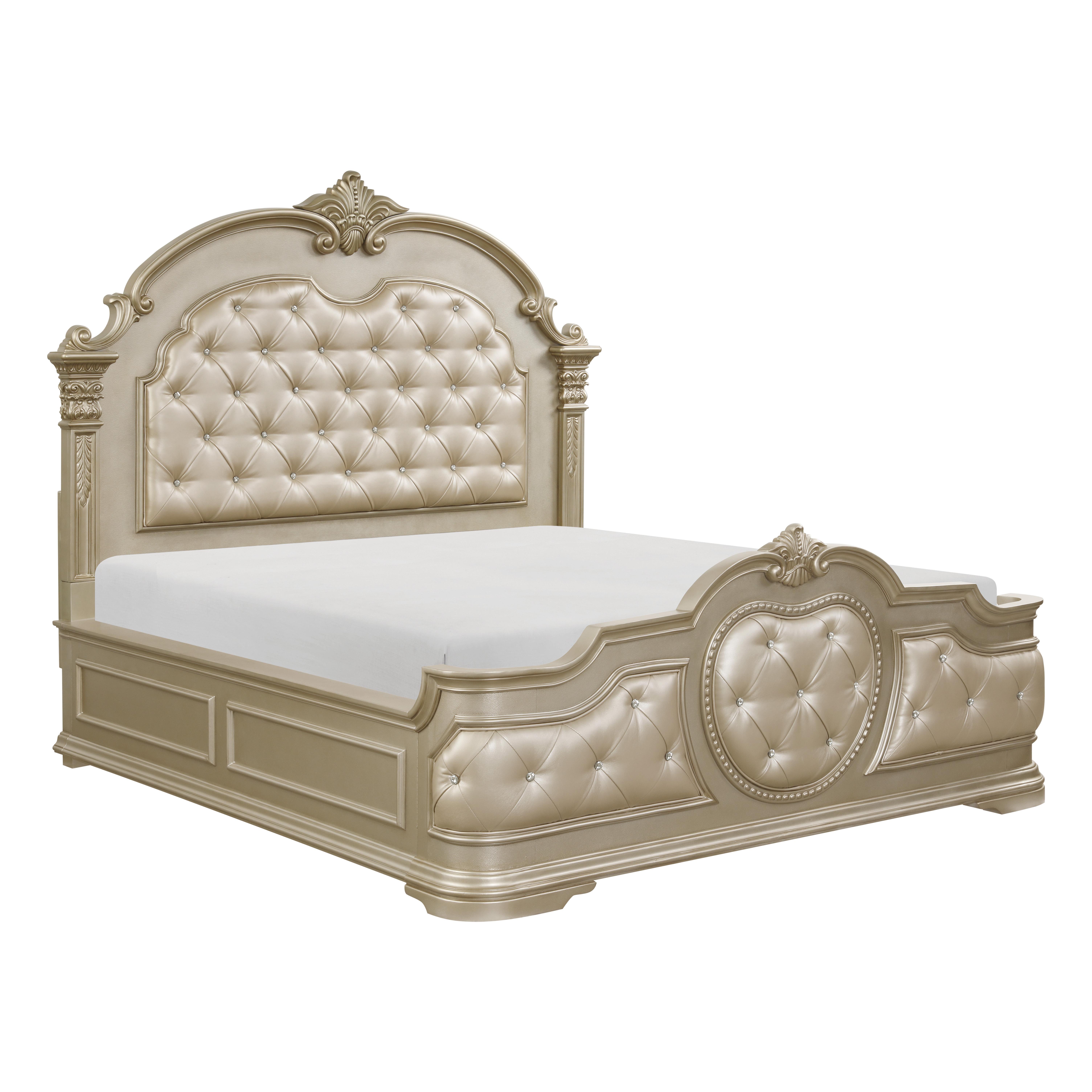 

    
Traditional Champagne Wood CAL Bed Homelegance 1919KNC-1CK* Antoinetta
