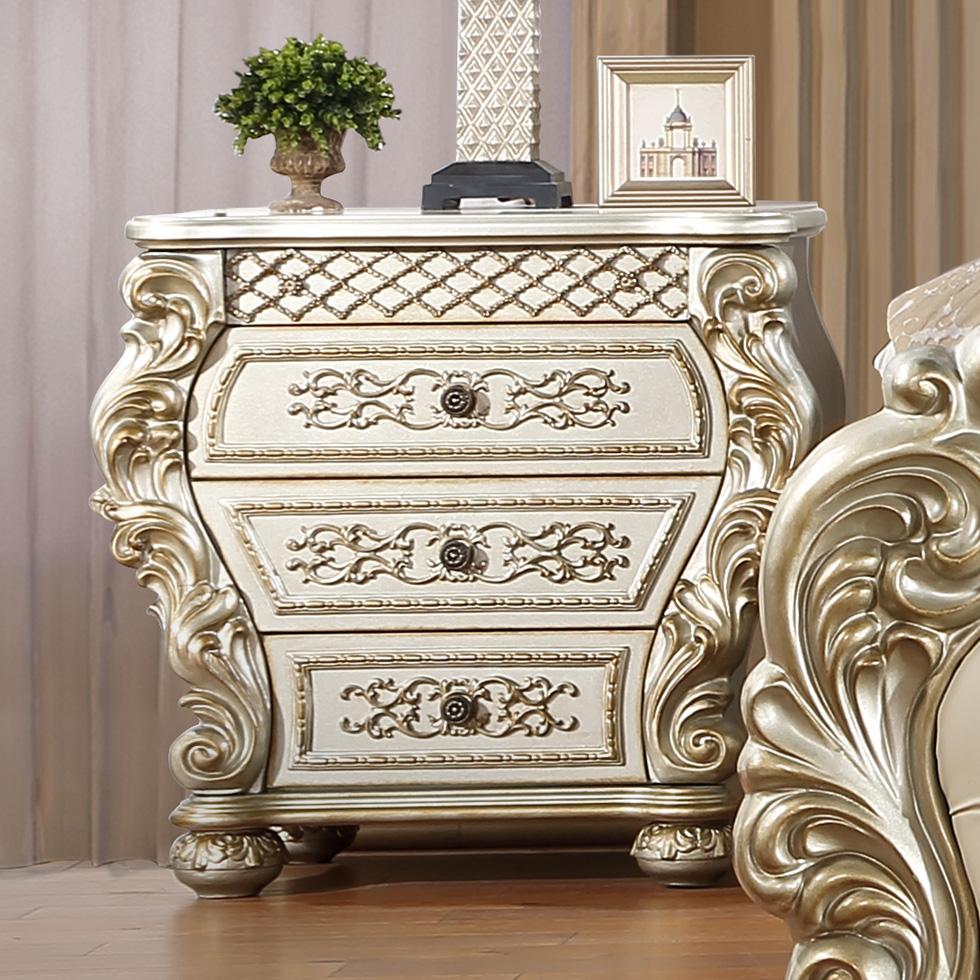 Traditional Nightstand HD-8011 HD-8011-N in Champagne 