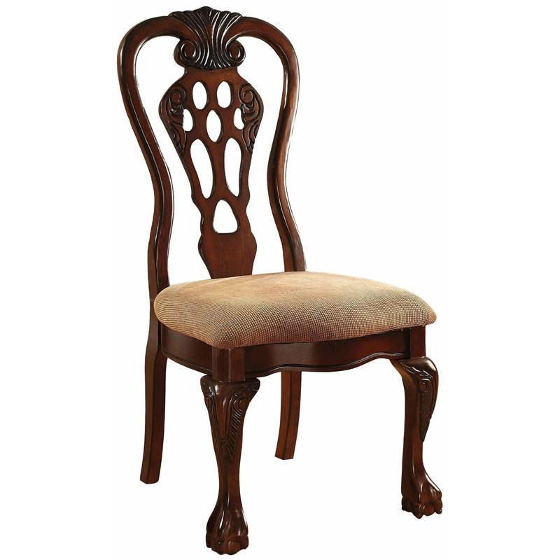 

    
Traditional Cherry & Beige Solid Wood Side Chairs Set 2pcs Furniture of America CM3222SC-2PK Georgetown
