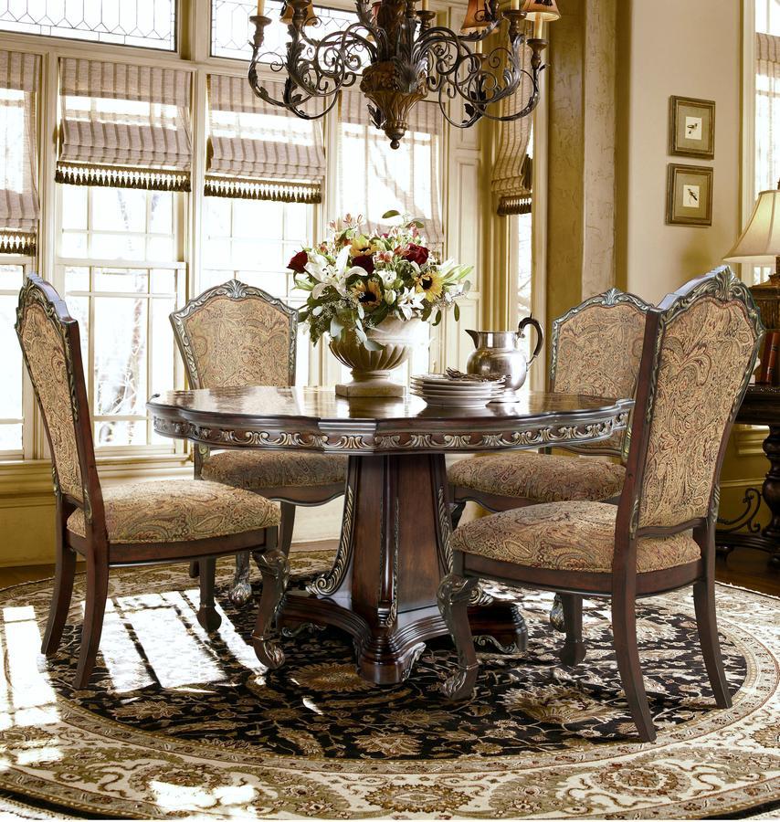 Traditional Dining Room Set D185 D185-5PCS in Dark Cherry Fabric